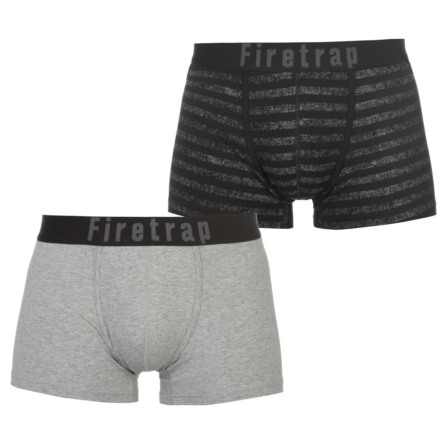 Mens Firetrap 2 Pack Boxers Trunks Underwear Pattern New eBay