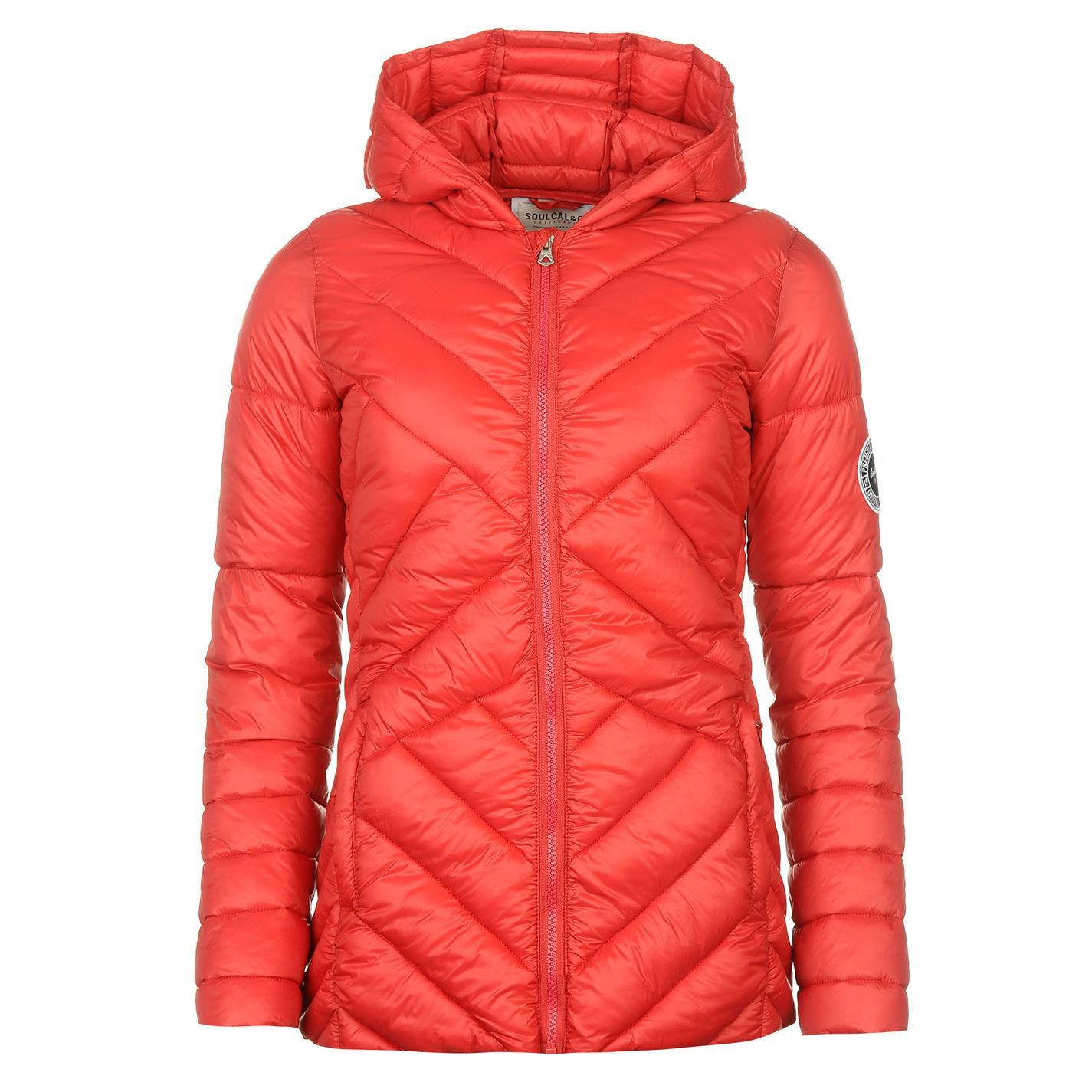 SoulCal Womens Micro Bubble Hooded Jacket Padded Coat Top Lightweight