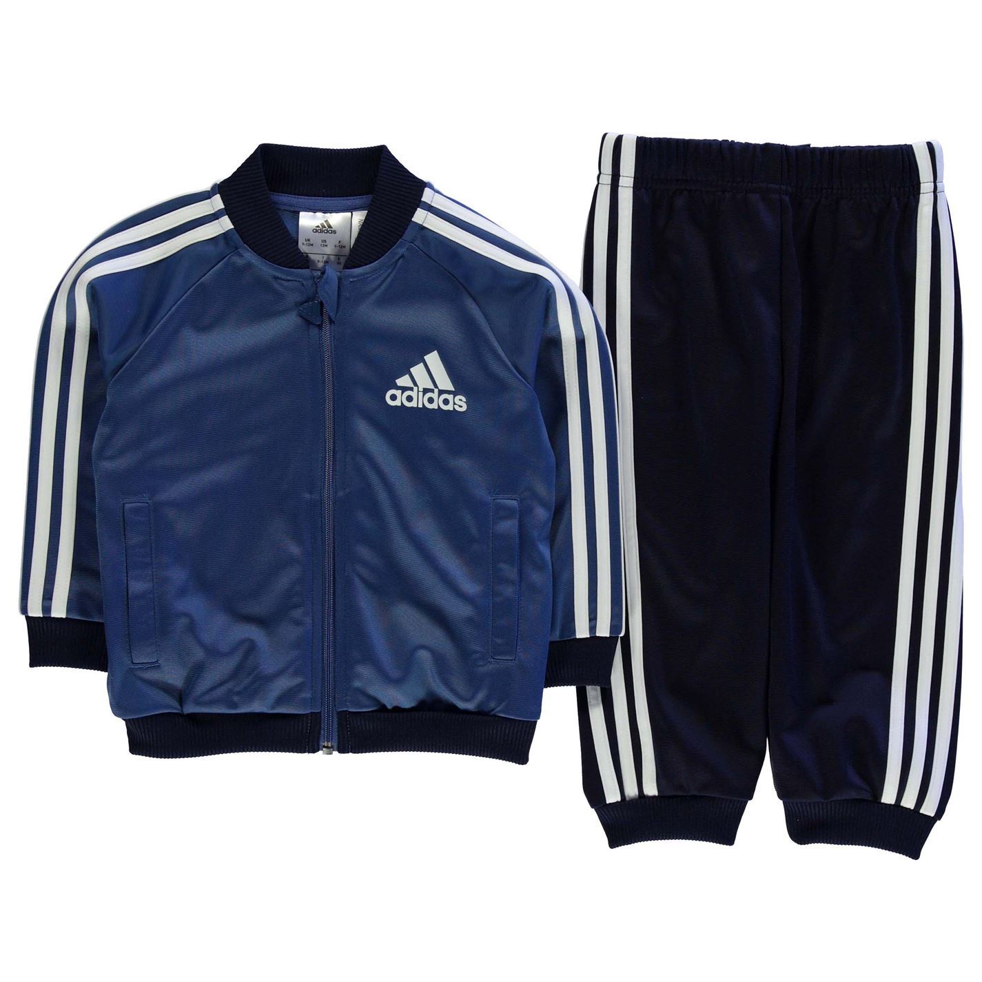 adidas Kids 3S PolySuit Tracksuits Infant Boys Zip Jacket Trousers