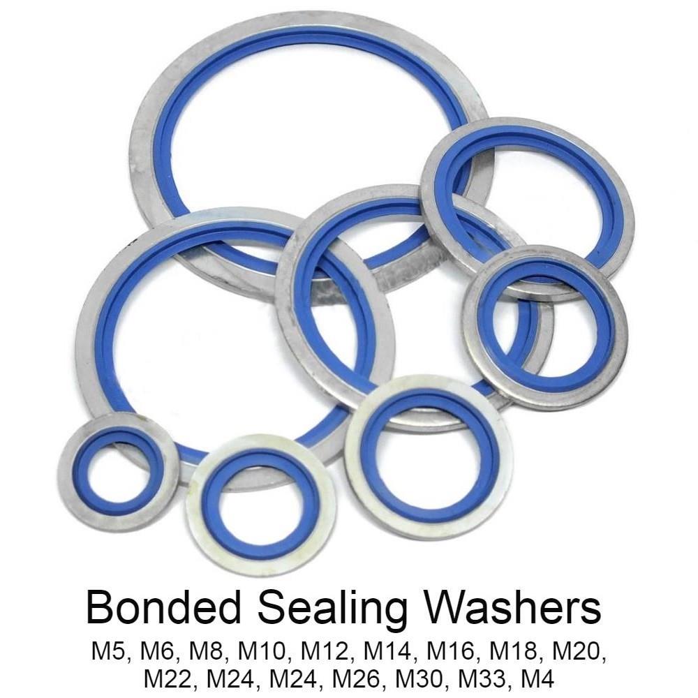 M5 to M33 Metric Washers Bonded Seal Sealing ORing Auto, Pneumatic