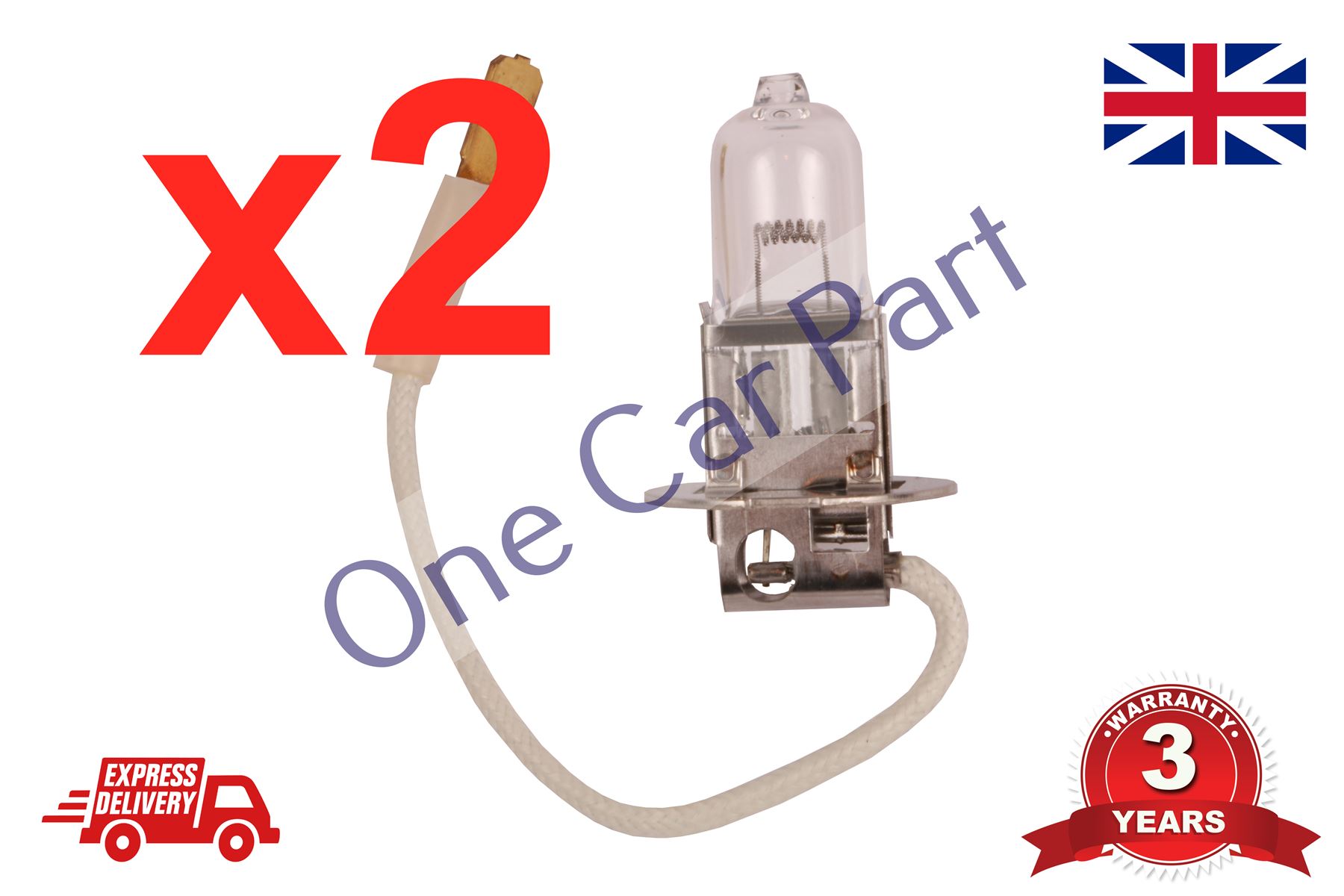 2 X H3 HALOGEN HEAD LIGHT SPOT FOG LIGHT BULB 460 24V 70W PK22s 11.5mm HEADLAMP