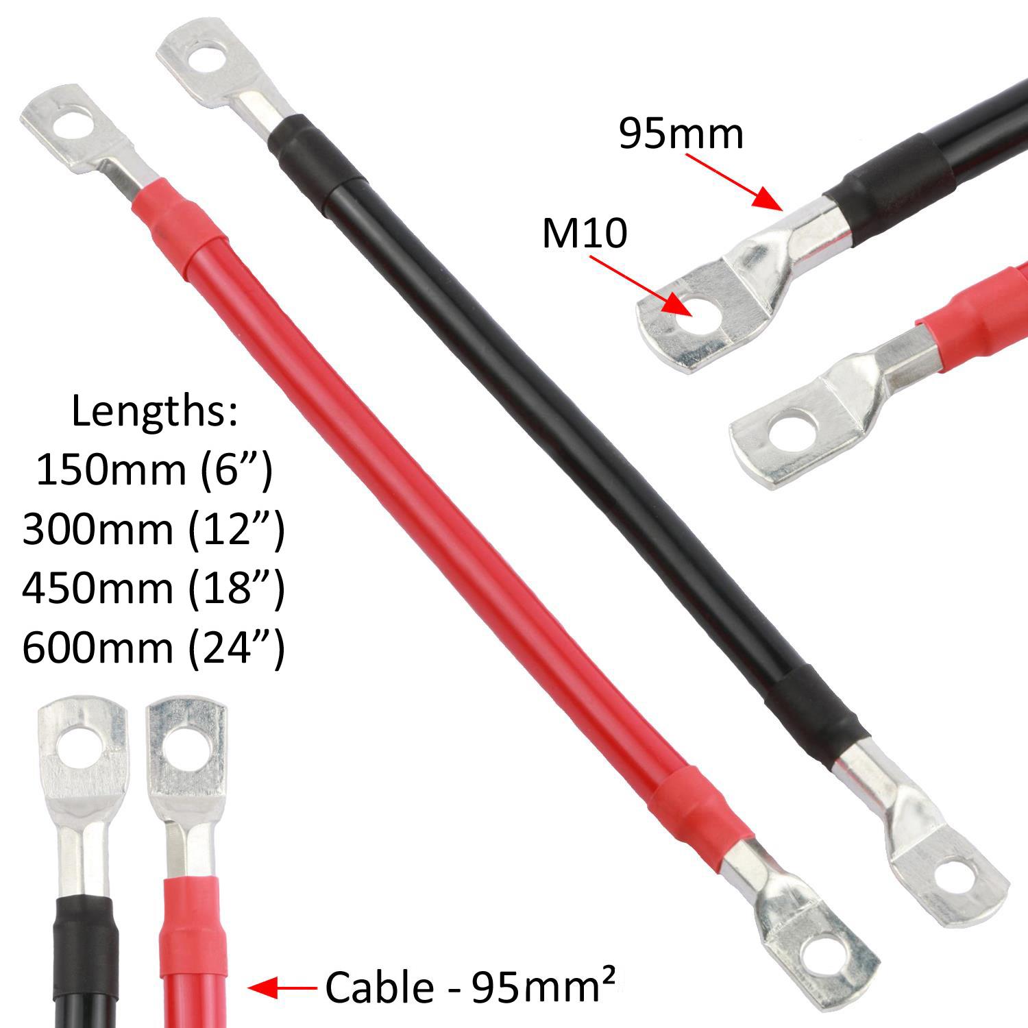 Battery Lead Power Strap Earth Bond Leisure Cable Leads 10mm²- 95mm² 150mm-1.25m - Picture 21 of 22