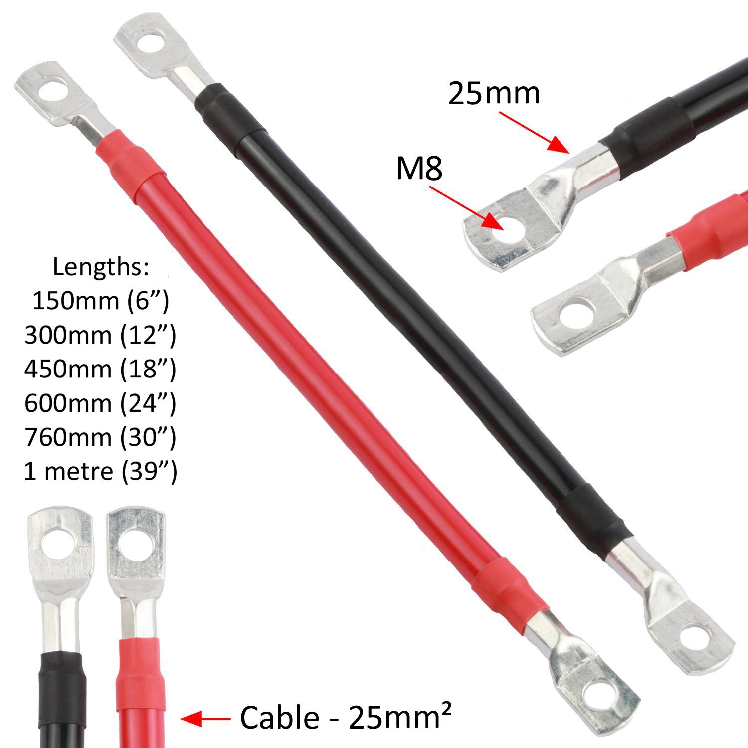 Battery Lead Power Strap Earth Bond Leisure Cable Leads 10mm²- 95mm² 150mm-1.25m - Picture 13 of 22