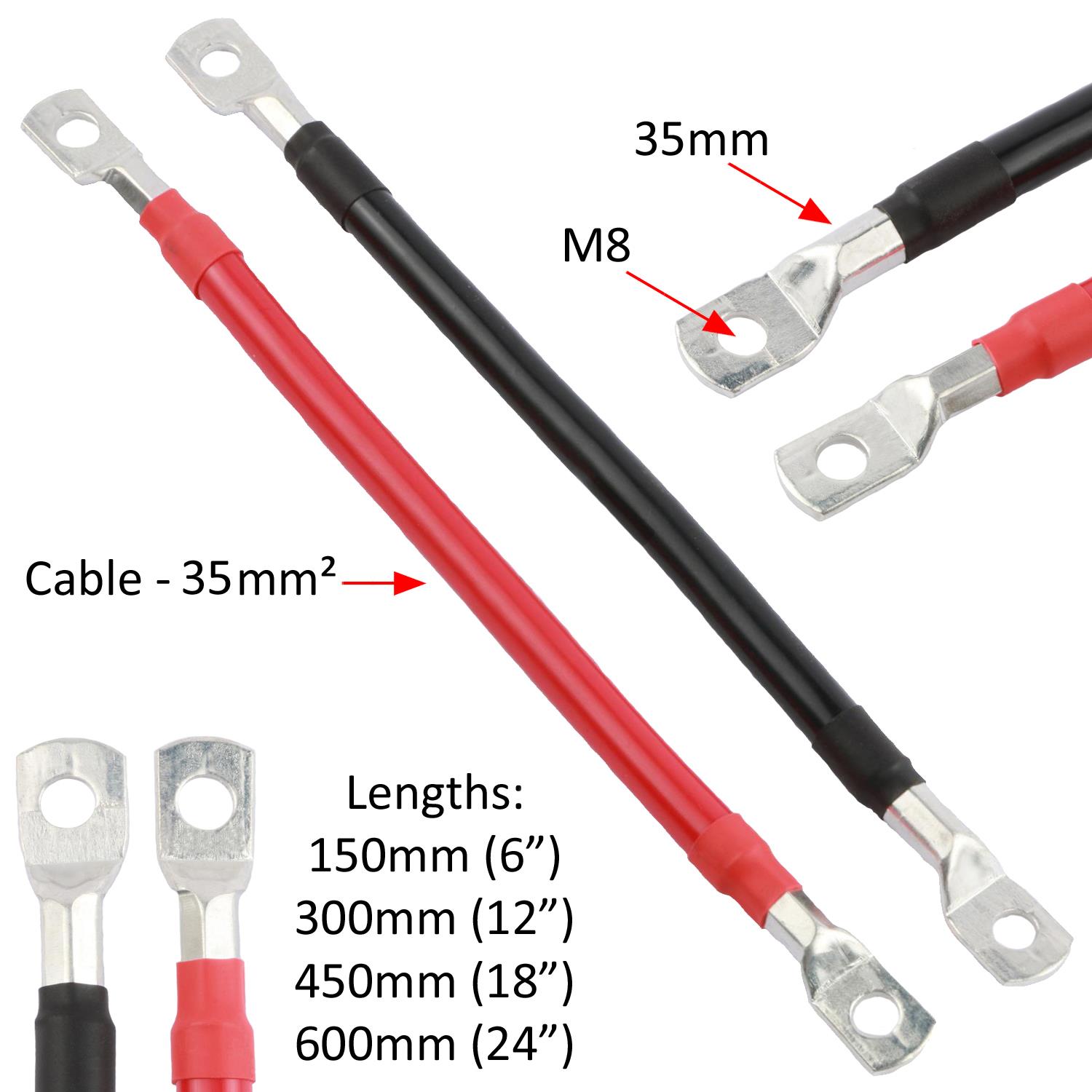 Battery Lead Power Strap Earth Bond Leisure Cable Leads 10mm²- 95mm² 150mm-1.25m - Picture 15 of 22
