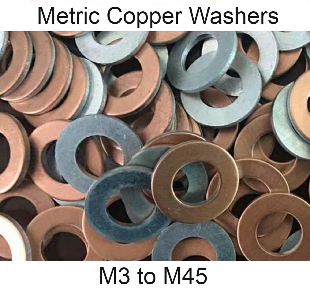 Copper Metric Sealing Crush Washers M3 to M45 Industrial, Home