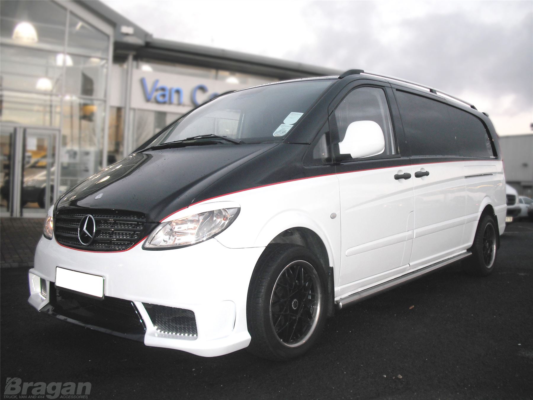 Barre Trasversali Tetto Per Mercedes Vito/Viano W639 Long 2003-2014 - Alluminio Nero, Portata 75kg, Per Portapacchi O Box