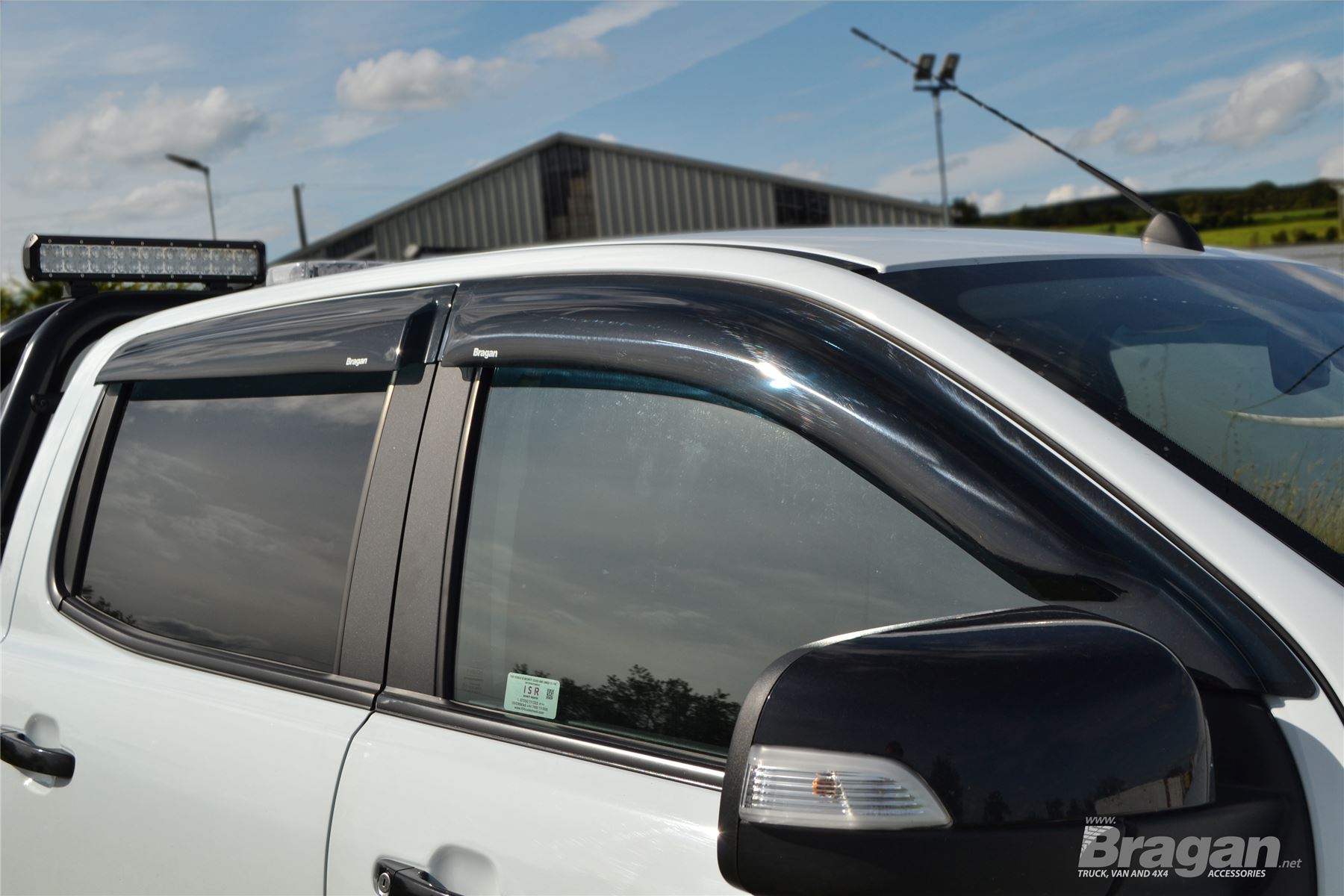 To Fit 2016+ Ford Ranger Smoke Tinted Window Wind Rain Deflectors