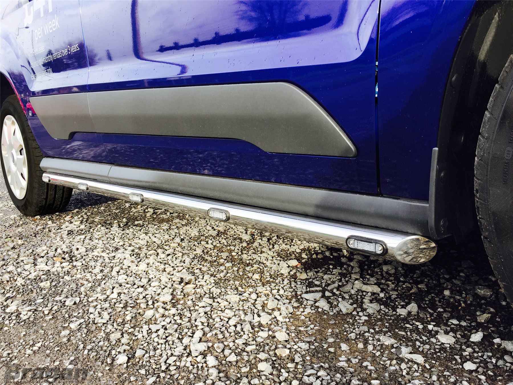 Side Bars + Amber LEDs For Ford Transit Tourneo Connect LWB 2014+ Van Stainless - Afbeelding 9 van 13