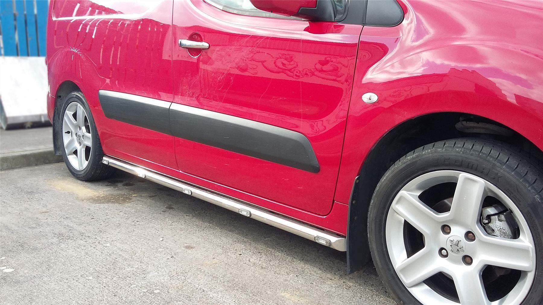 Chrome Stainless Side Bars +Amber LEDs To Fit Citroen Berlingo 2019+ Steps Tubes - 第 2/16 張圖片