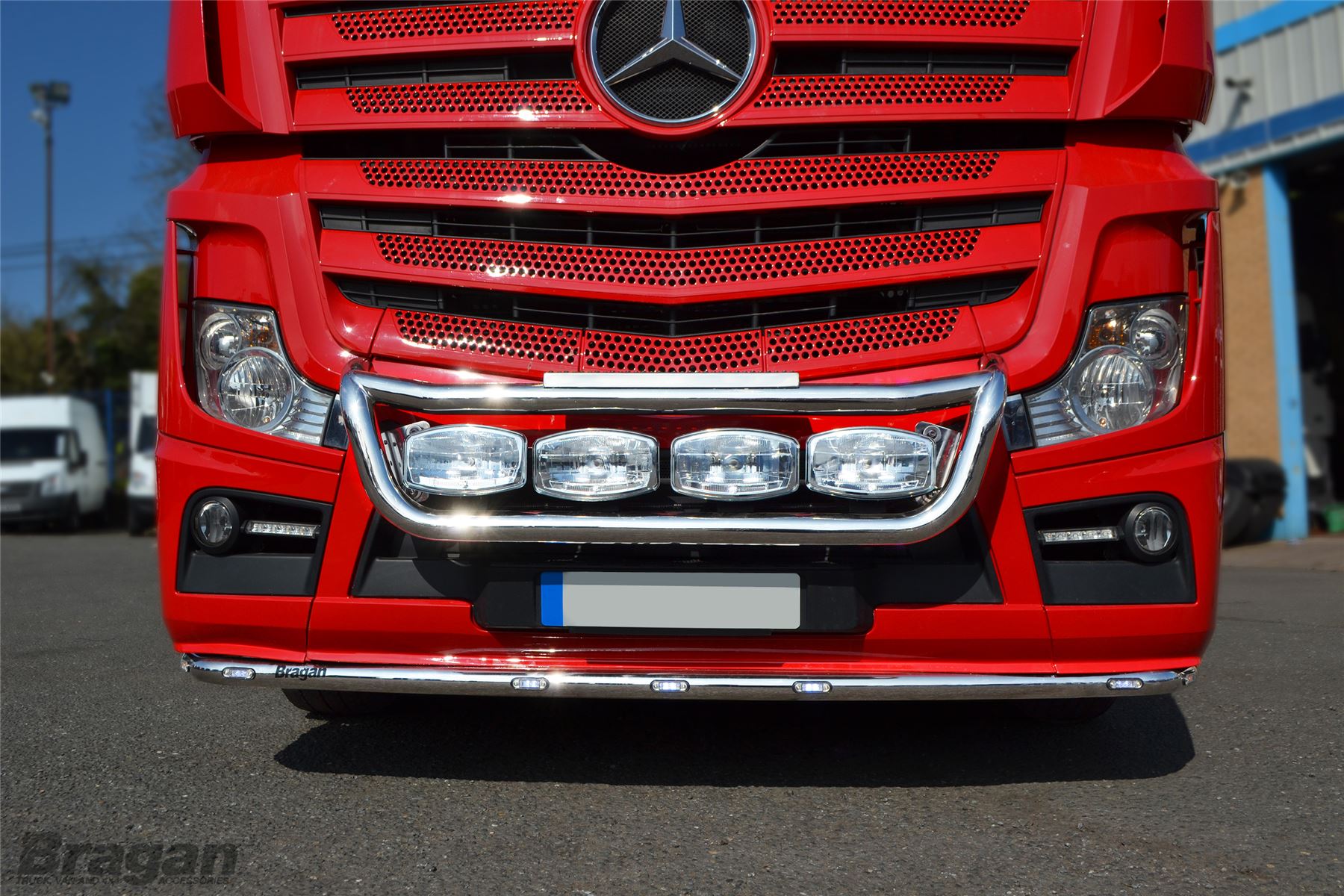 To Fit Mercedes Actros MP4 Grill Bar Polished Stainless Steel+2 Side