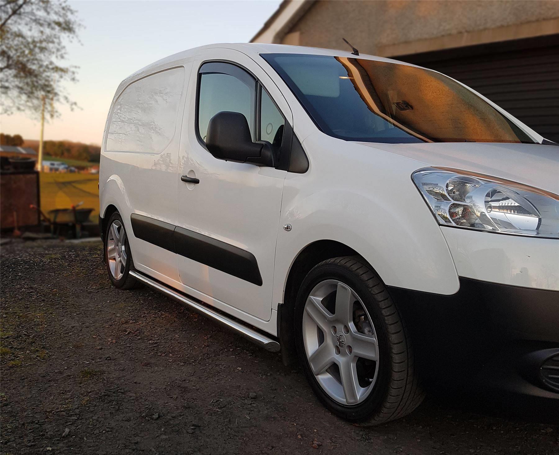 Chrome Stainless Side Bars To Fit Peugeot Partner Tepee 2008 - 2016 Steps Tubes - Picture 10 of 15