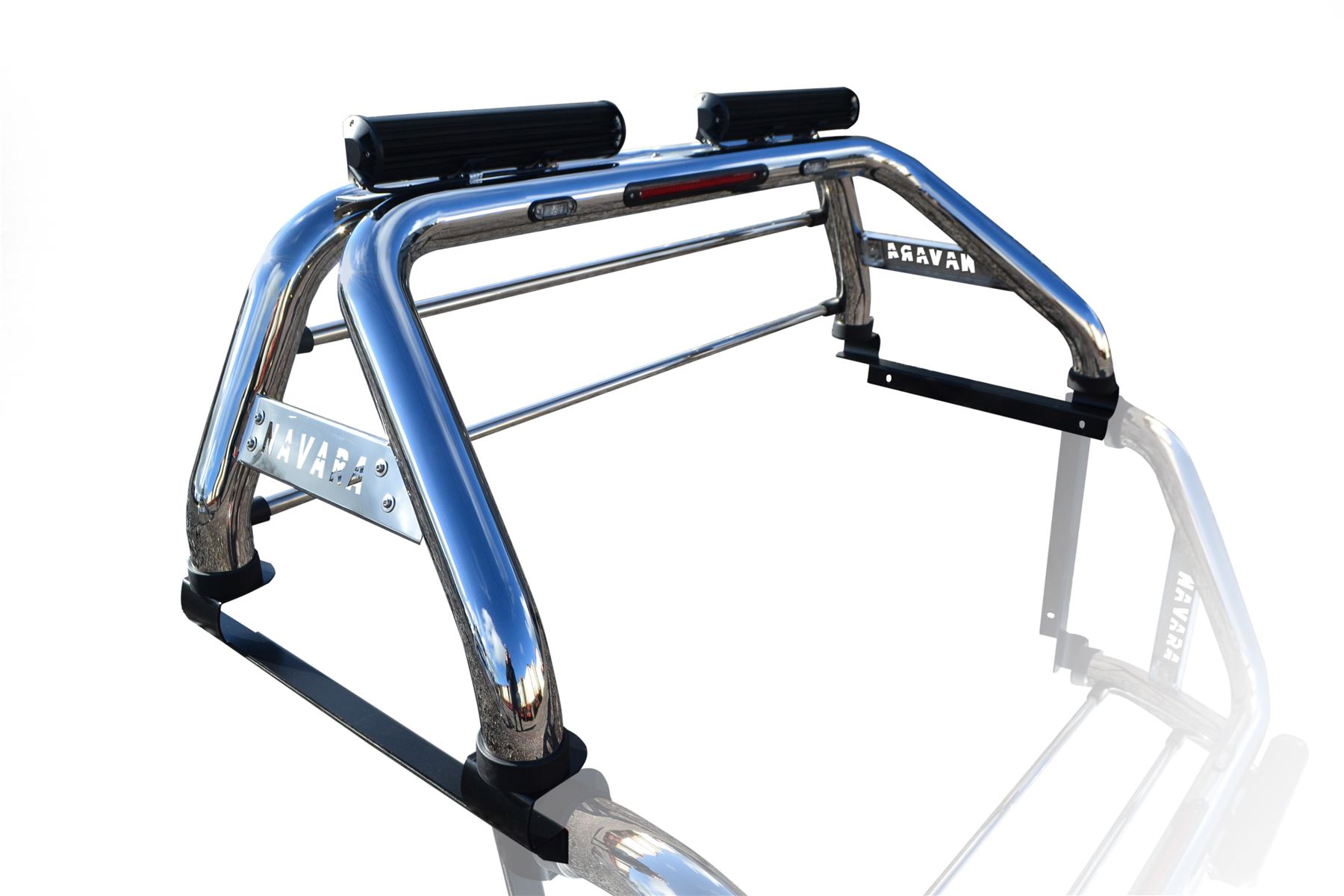 To Fit 20052016 Nissan Navara D40 Roll Bar + LED Lights x2 + LED Brake