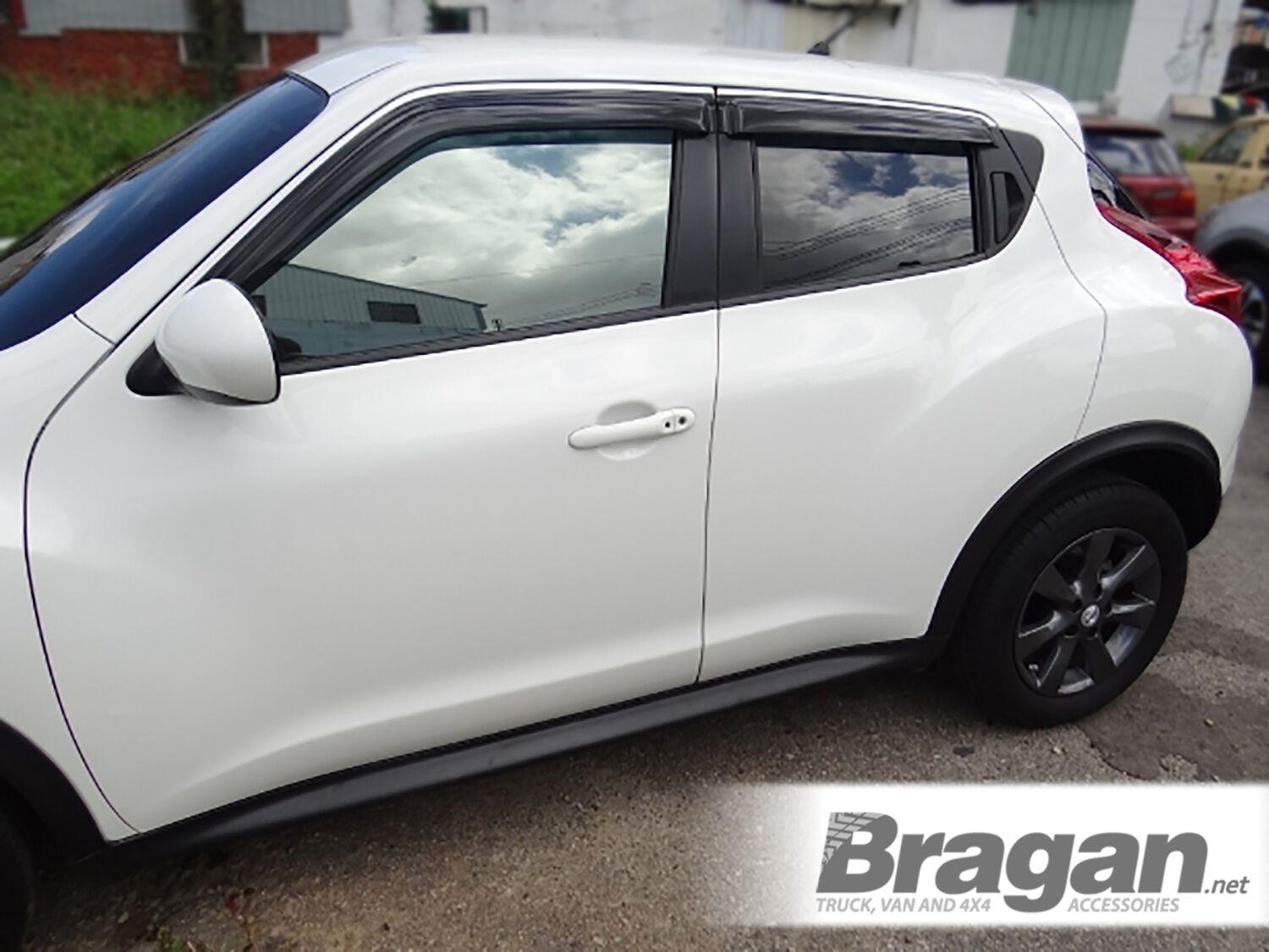To Fit 2011+ Nissan Juke Smoke Tinted Window Wind Rain Deflectors