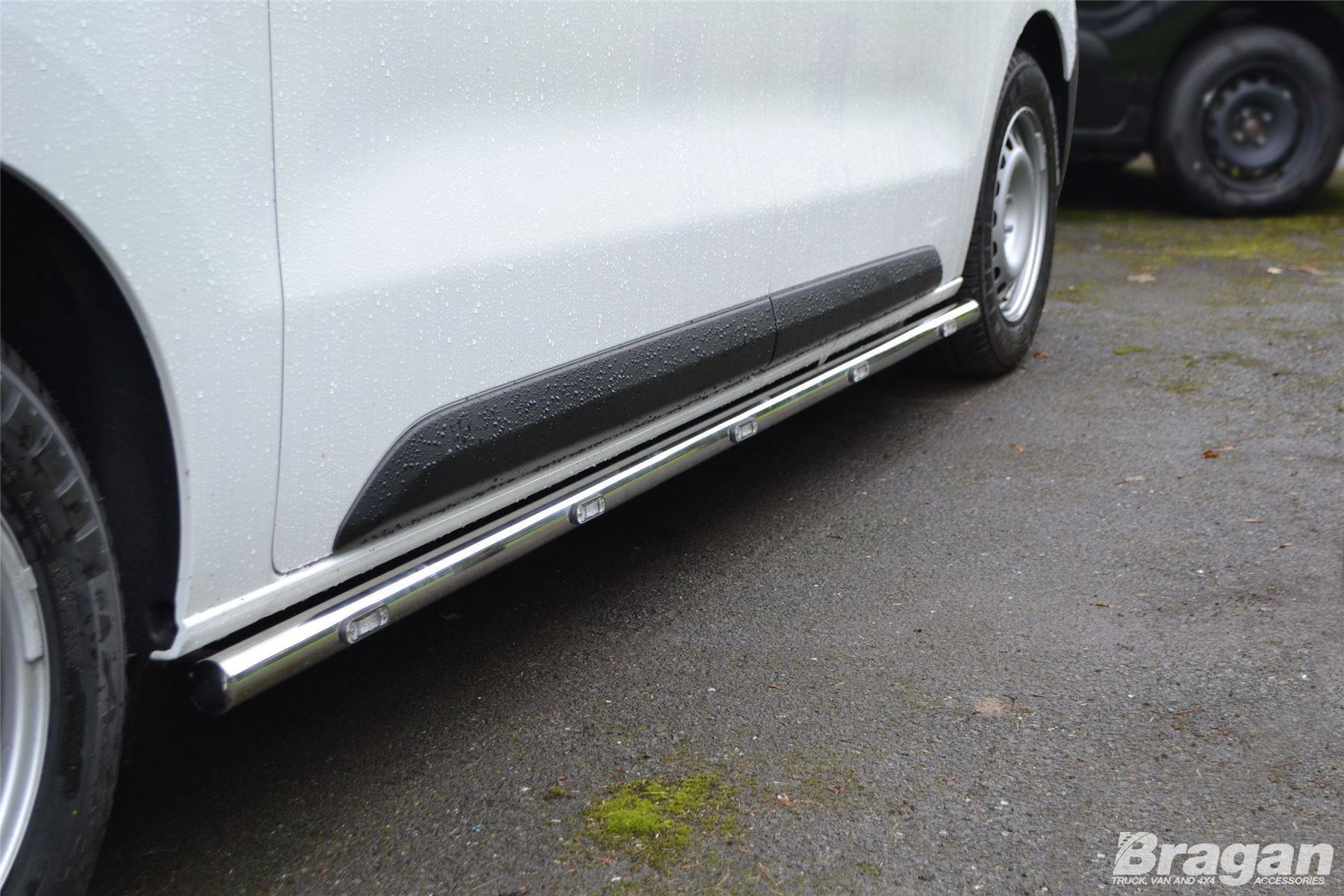 Side Bars + White Flush LEDs x10 To Fit Mercedes Citan Traveliner ELWB 2012+ Van - Picture 8 of 13