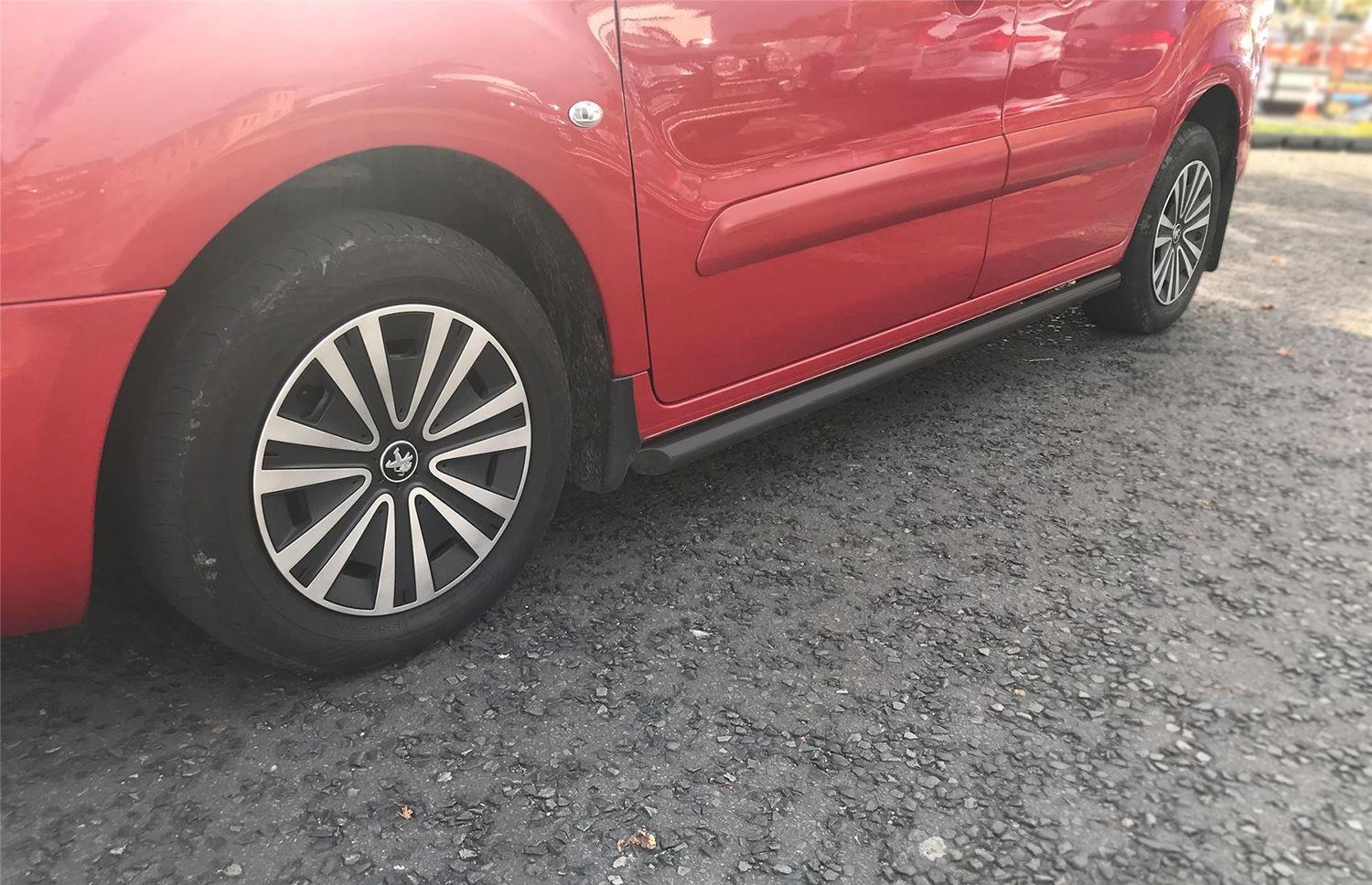 Black Stainless Steel Side Bars To Fit Citroen Berlingo 2019+ Side Steps Tubes - Picture 3 of 5