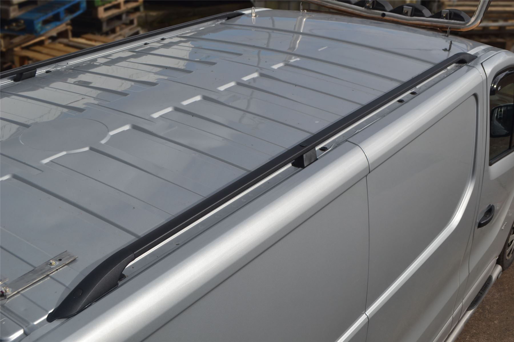 2016+ Black Aluminium Roof Rack Rails Side Bars Set To Fit L1H1 Fiat Talento