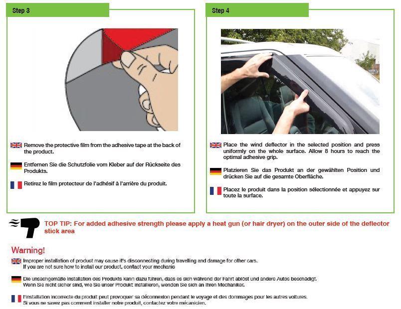 Déflecteurs De Vent Autocollants Pour Renault Trafic 2014-2016 | Gris Fumé - Améliore Aération Et Style