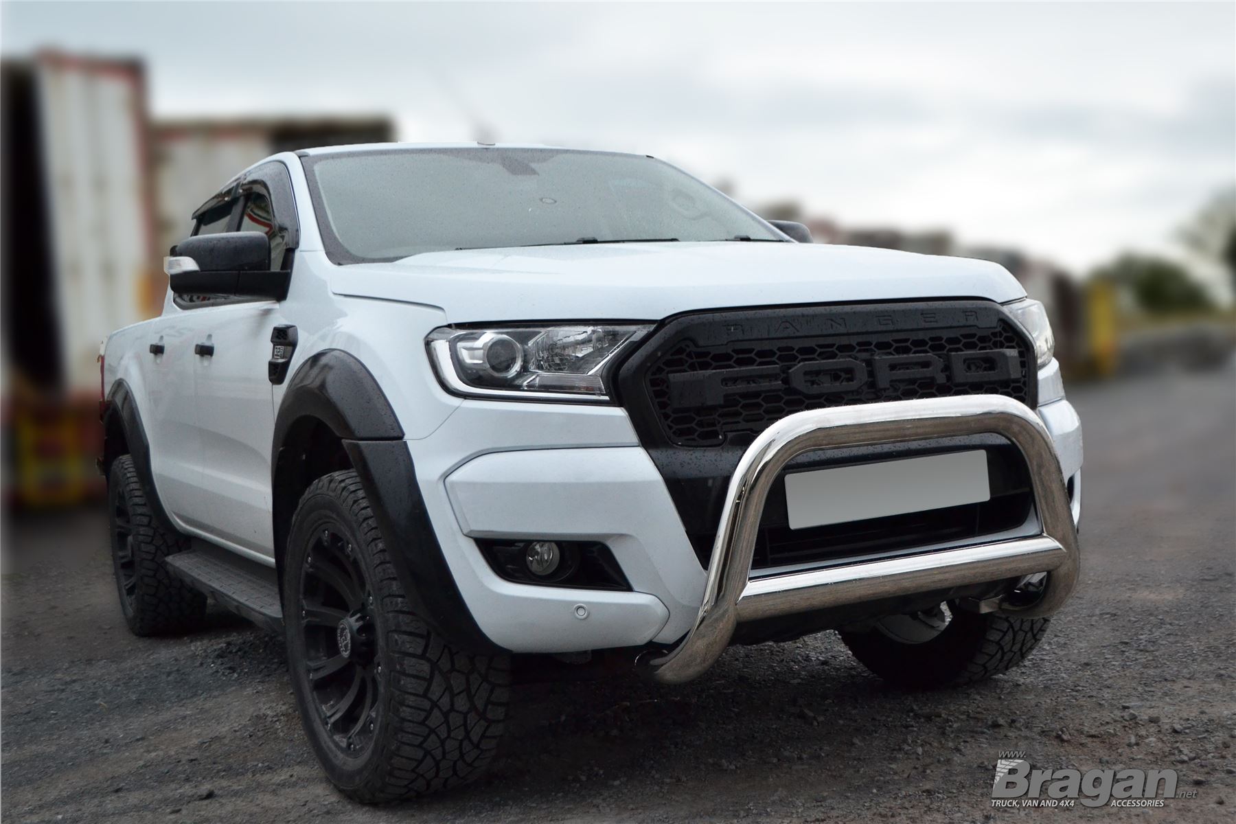 To Fit 2016+ Ford Ranger Smoke Tinted Window Wind Rain Deflectors