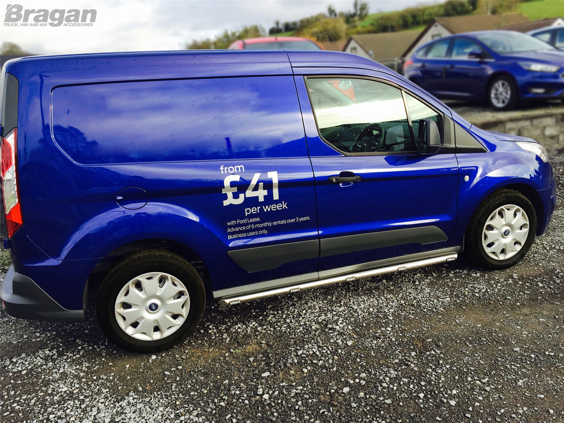 Side Bars + Amber LEDs For Ford Transit Tourneo Connect LWB 2014+ Van Stainless - Afbeelding 8 van 13
