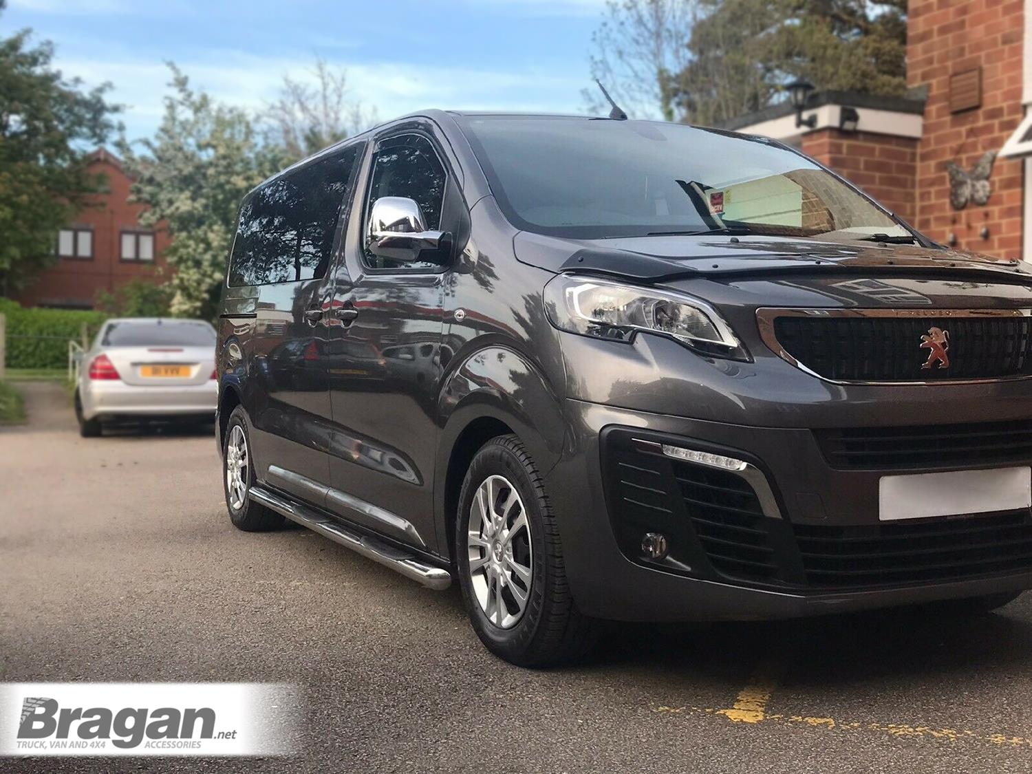 To Fit 2016+ Peugeot Expert Traveller LWB Stainless Steel Side Bars