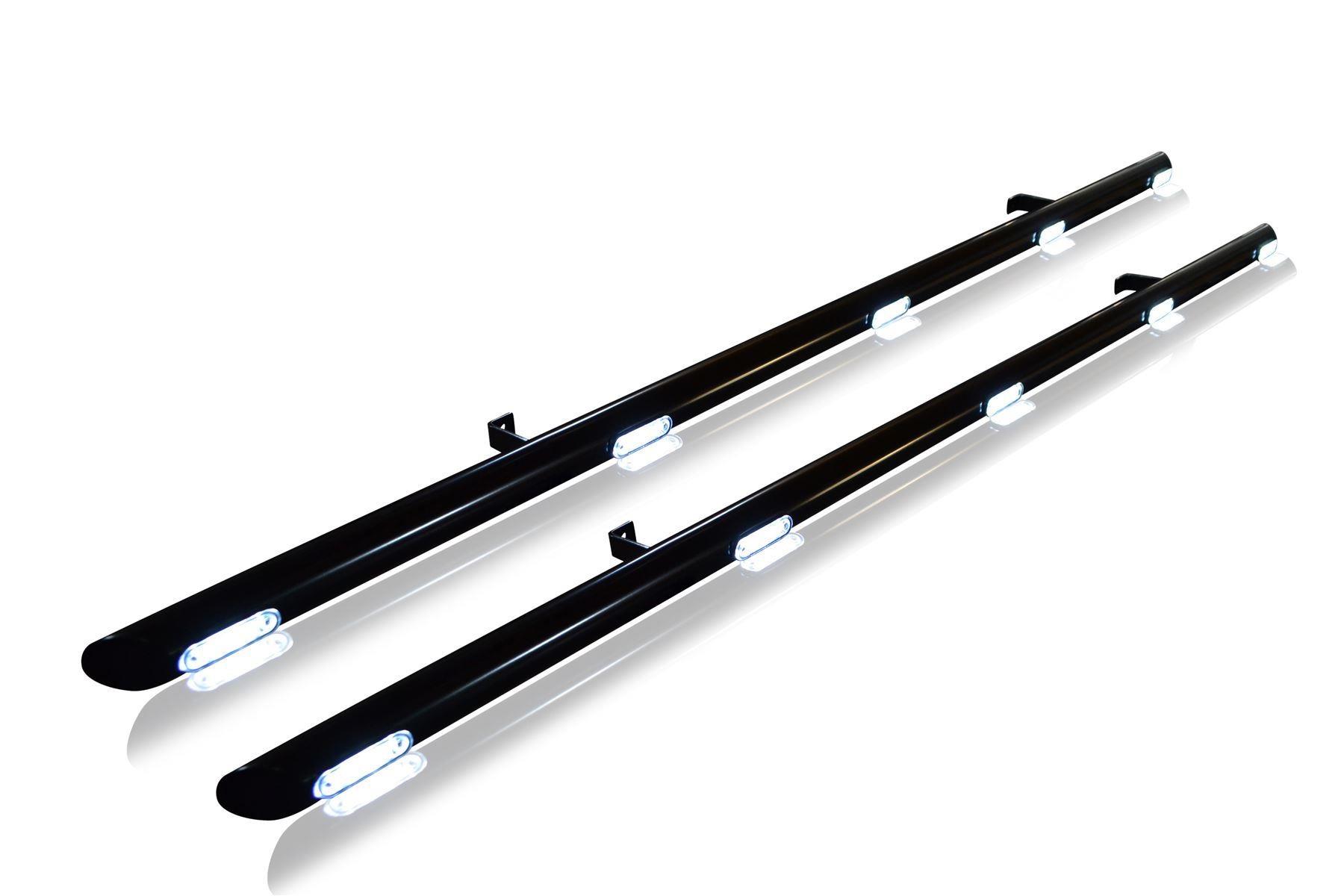 Black Stainless Steel Side Bars + White LEDs To Fit Citroen Berlingo 2008-2016 - Picture 5 of 8