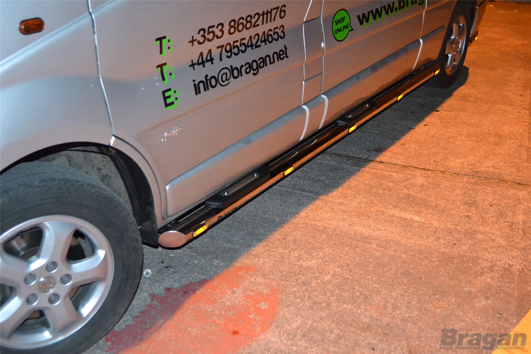 To Fit 07 14 Ford Transit MK7 LWB Side Bars Steps + Step Pads + 10x LEDs eBay