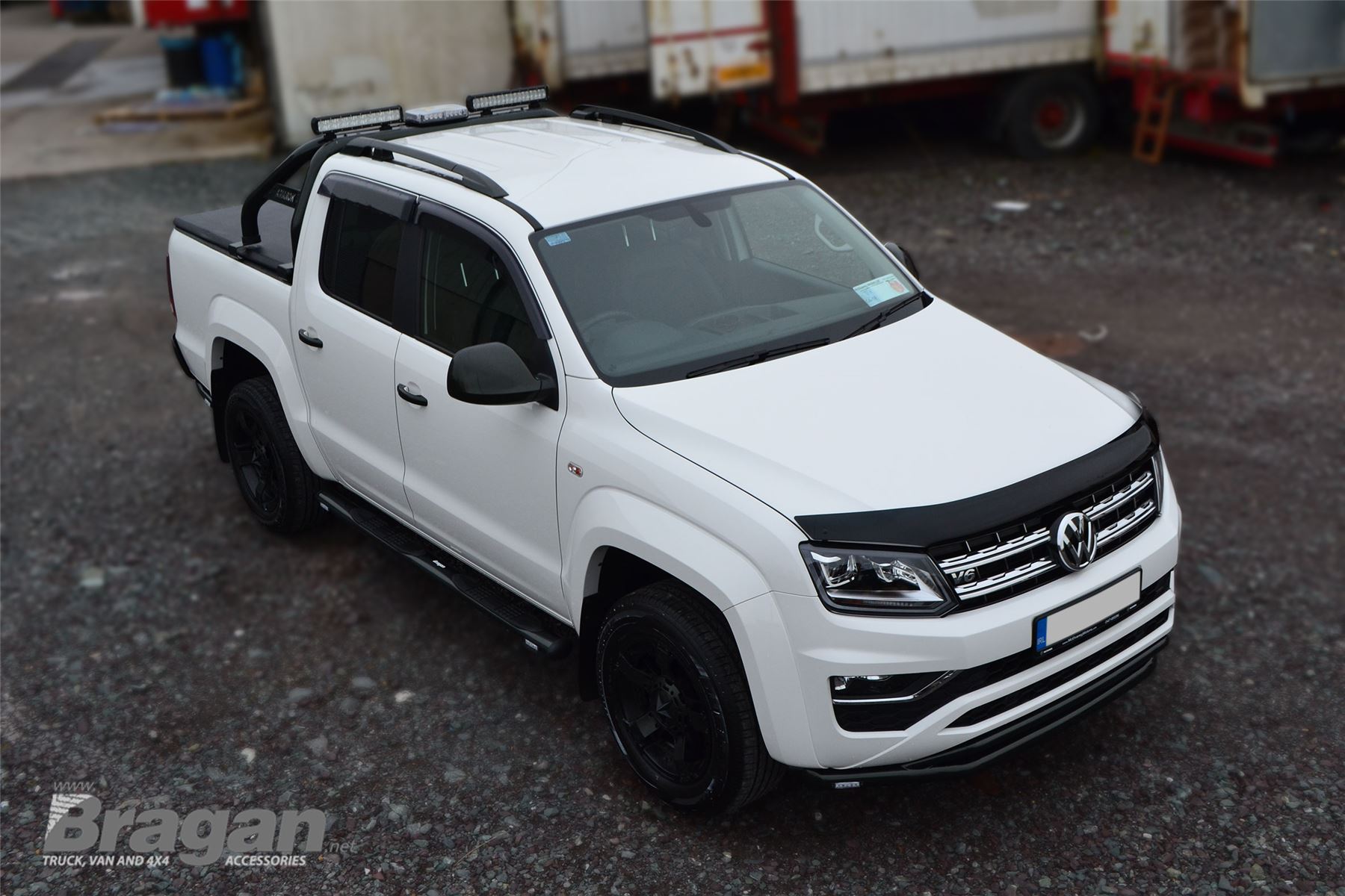 To Fit VW Amarok V6 2010 2016 Double Front Spoiler Bar BLACK Bumper