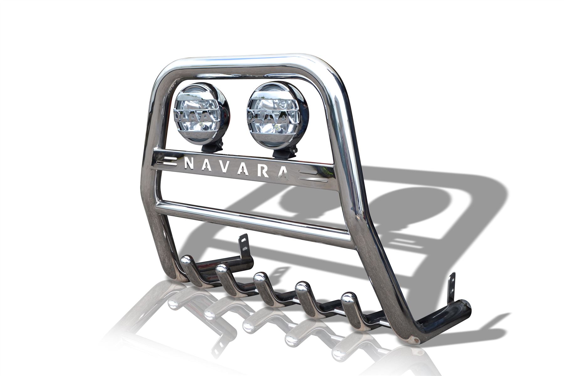 2005 2010 Nissan Navara D40 S/S High Bullbar Abar Light Bar + Chrome