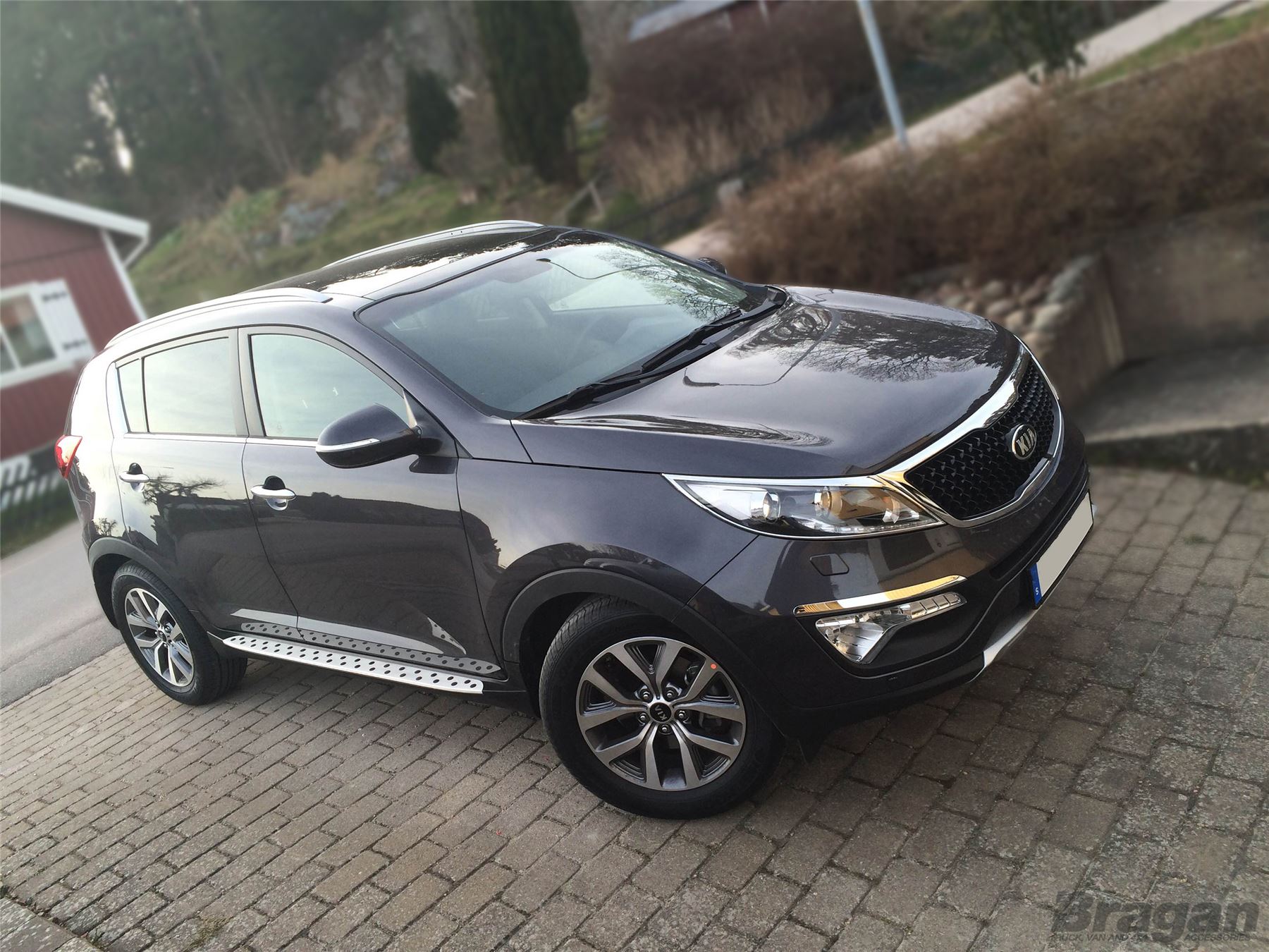 To Fit 10 14 Kia Sportage Polished Aluminium Side Running Boards Bars