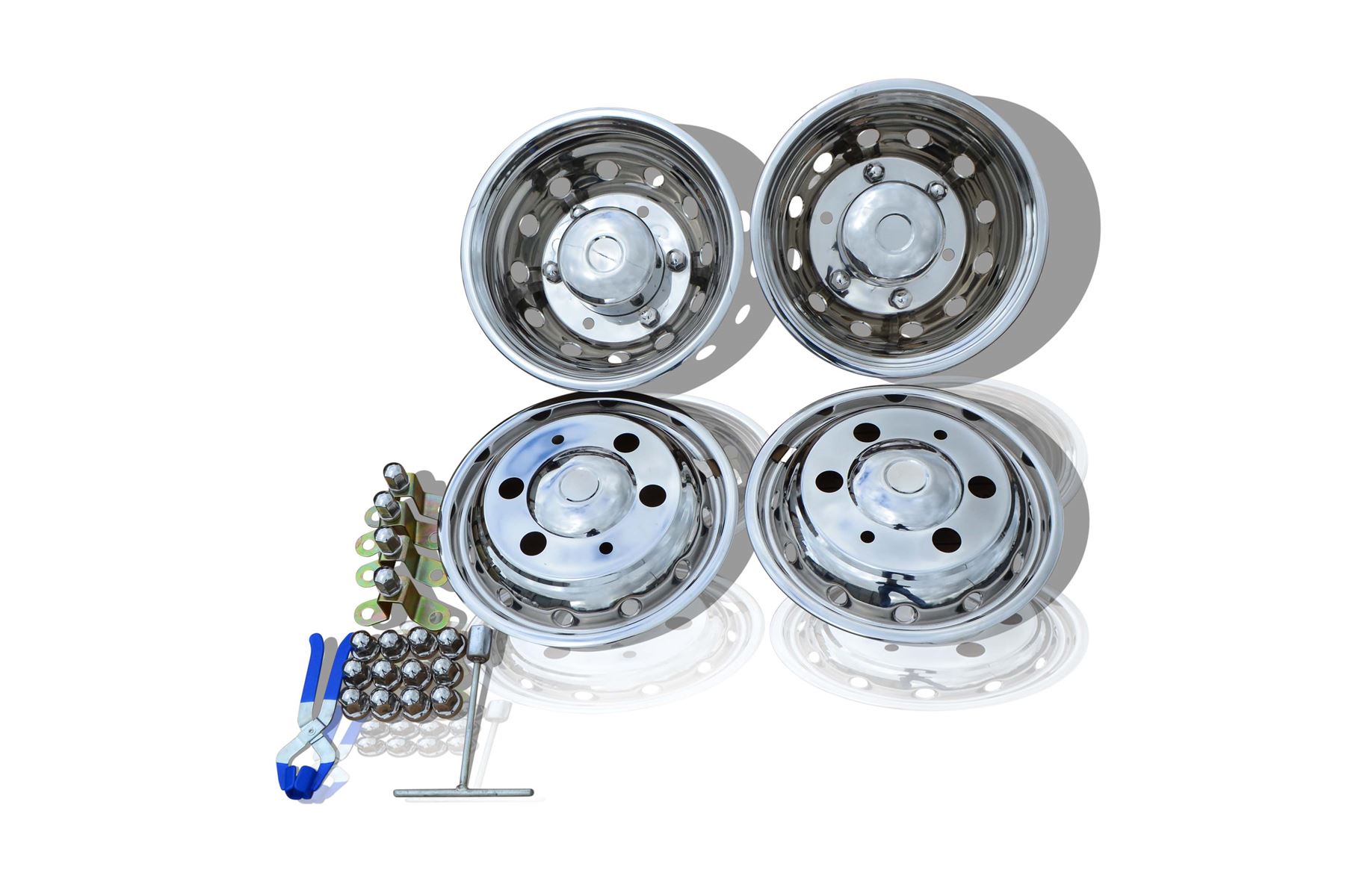 T 4 Deep Dish comercial 15/" Tapacubos Rueda Molduras se adapta a Iveco Daily