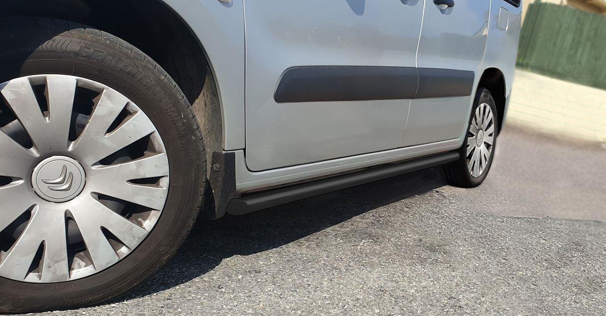 Black Stainless Steel Side Bars To Fit Citroen Berlingo 2019+ Side Steps Tubes - Picture 4 of 5