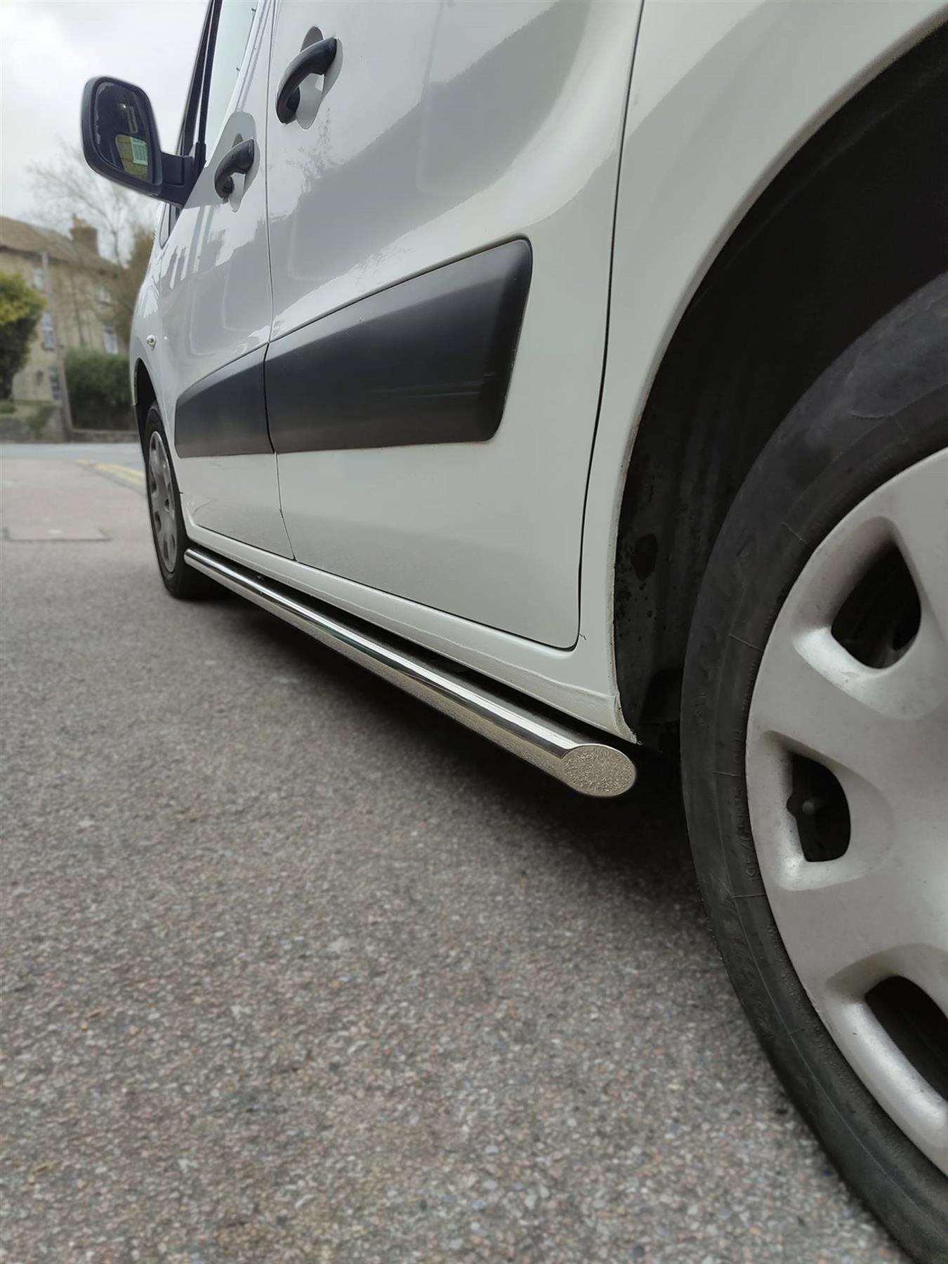 Chrome Stainless Side Bars To Fit Peugeot Partner Tepee 2008 - 2016 Steps Tubes - Picture 5 of 15