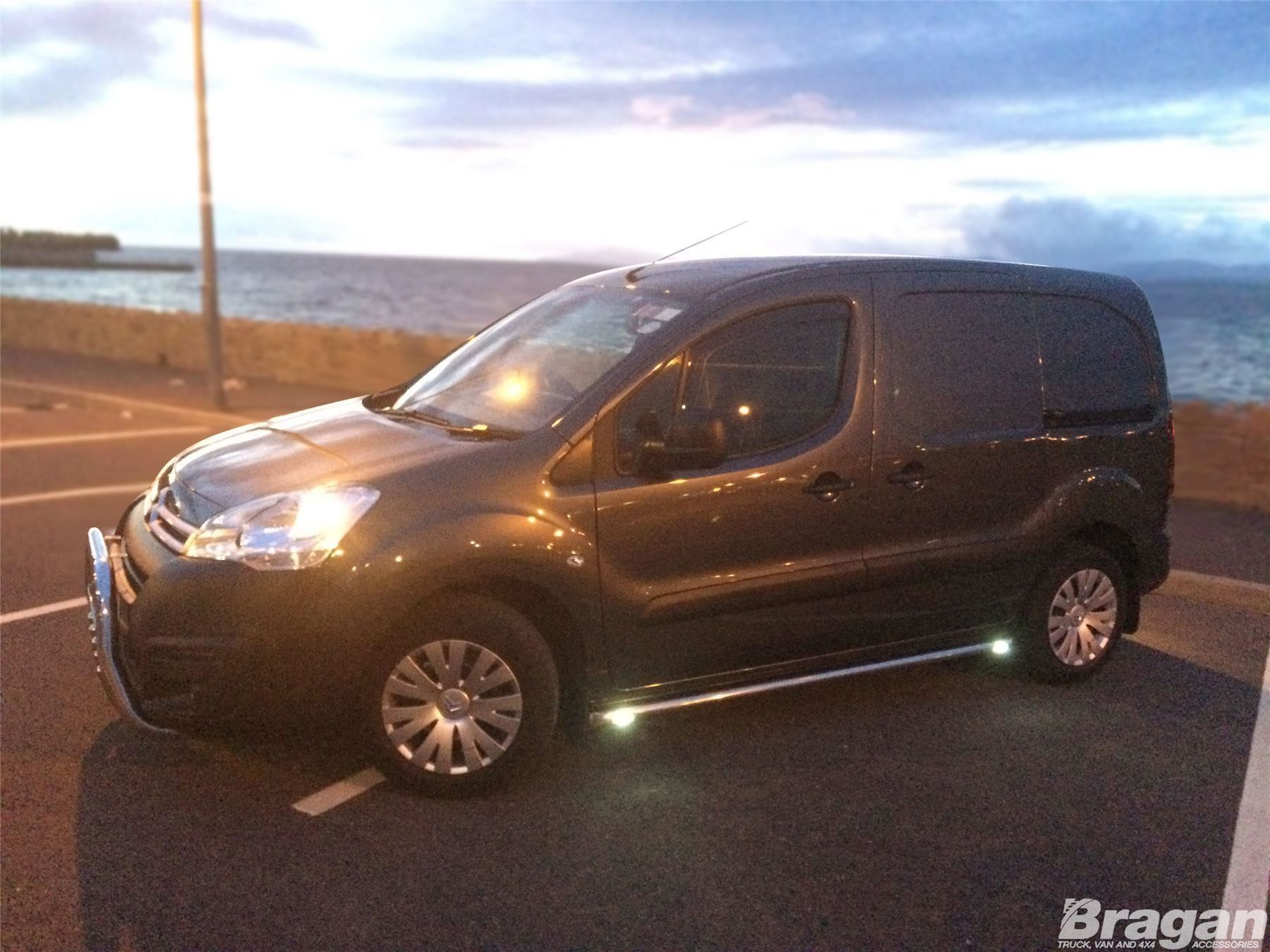 To Fit 2019+ Citroen Berlingo Side Bars Stainless Steel Skirt Steps