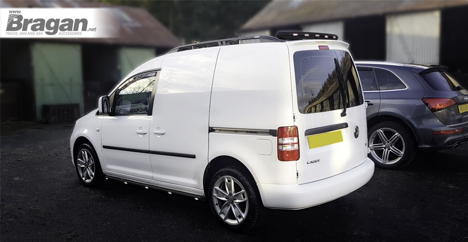 To Fit 2010 2015 VW Caddy Black Steel Side Bars Steps Tubes Bar