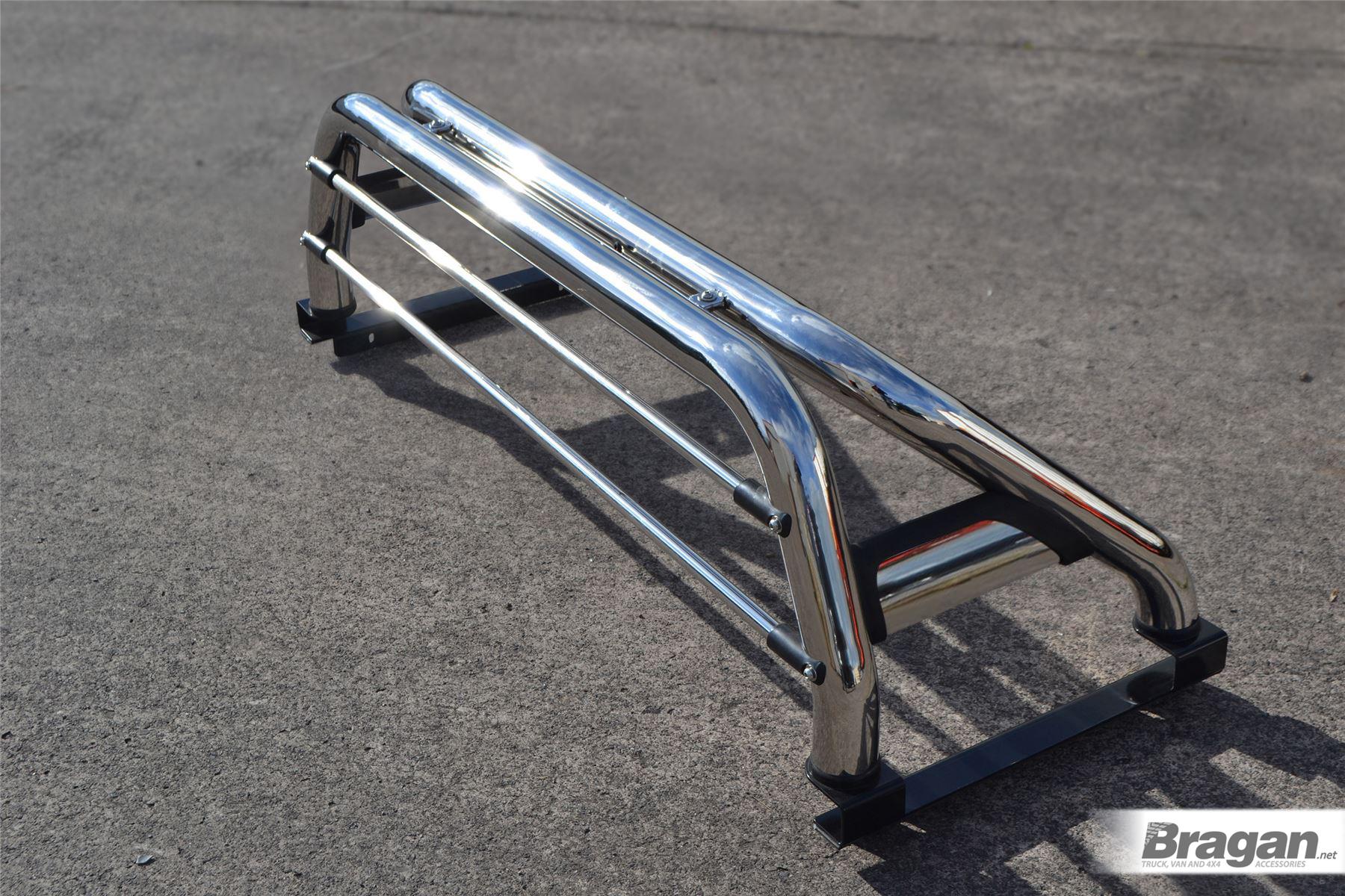 Roll Bar + LED Brake Light For Nissan Navara NP300 2016+ Polished