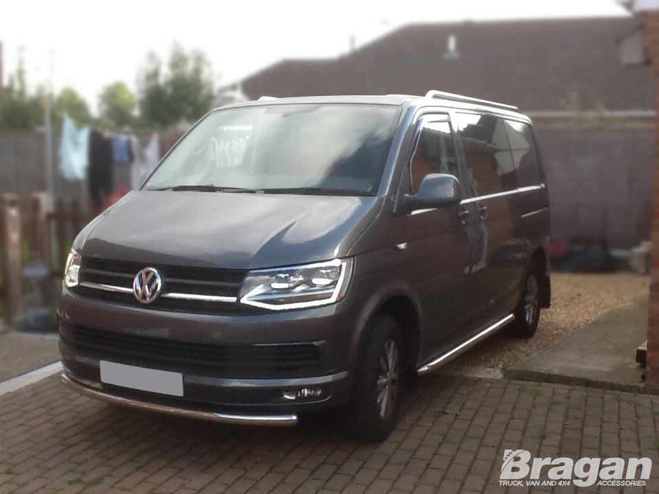 Per adattarsi 04-15 VW Volkswagen Transporter T5 CARAVELLE SPOILER PARAURTI ANTERIORE BARRA