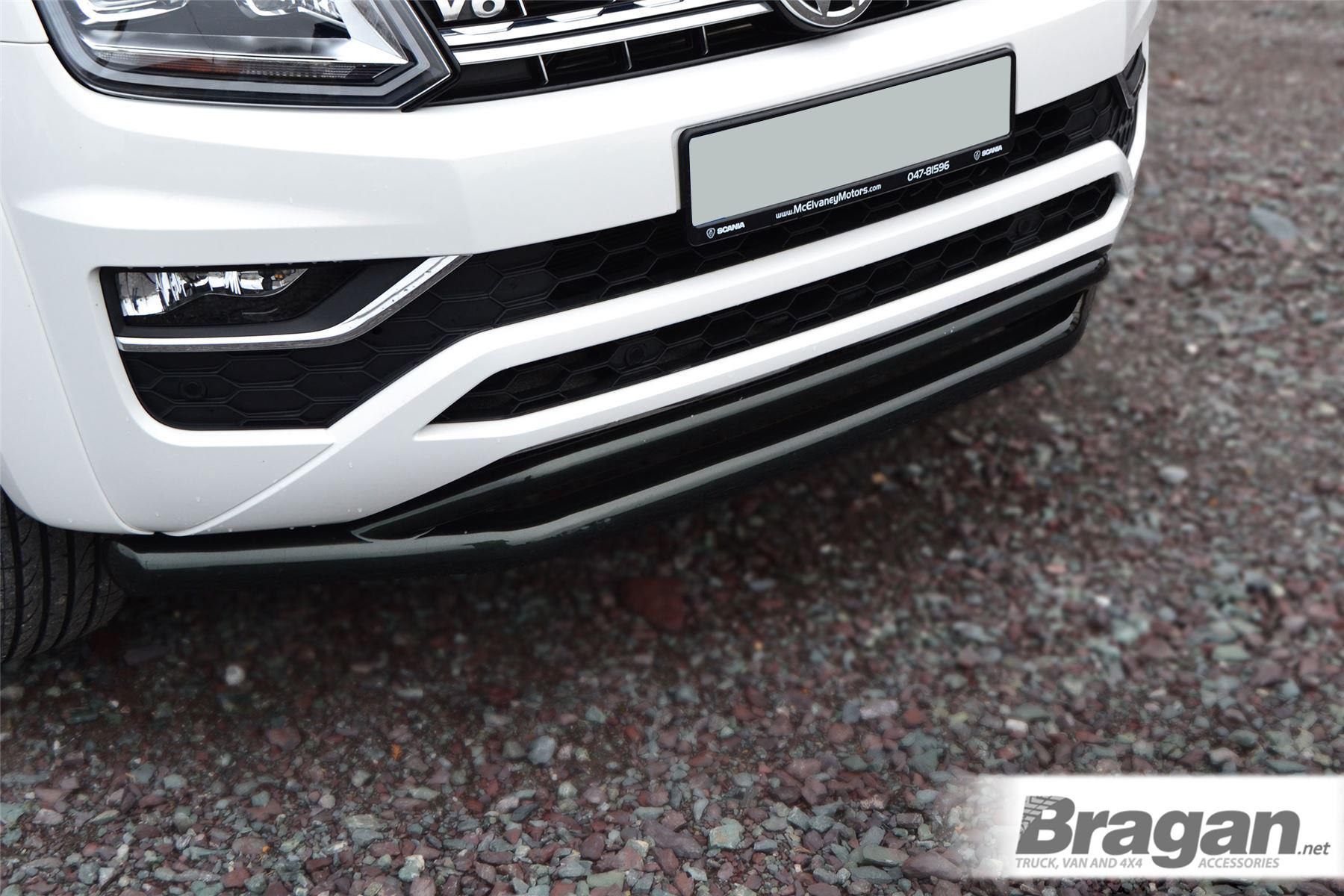 To Fit 2016+ Volkswagen VW Amarok V6 Black Double Front Bumper Spoiler