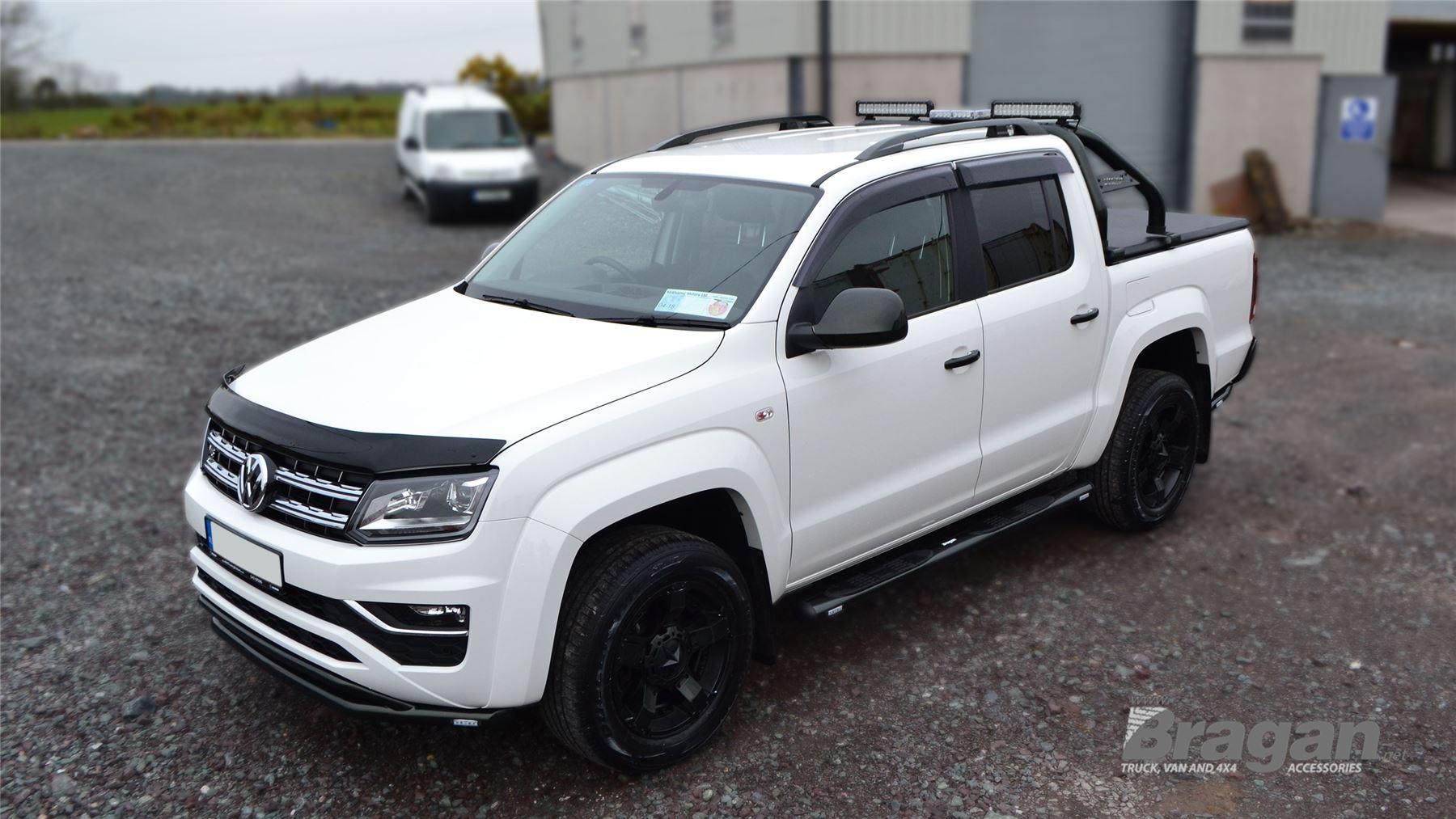 To Fit 2016+ Volkswagen VW Amarok V6 Black Double Front Bumper Spoiler