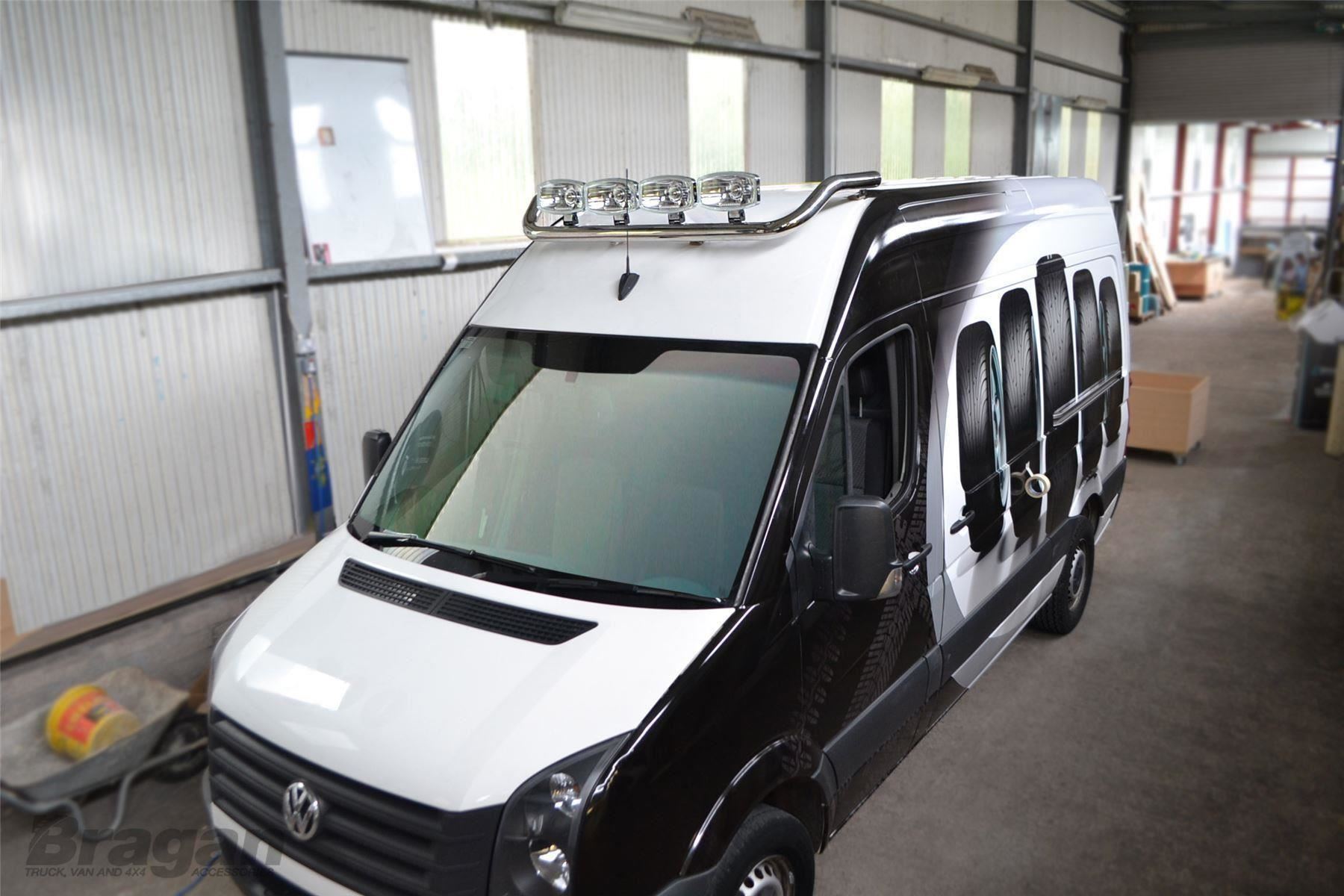 To Fit 2014+ Mercedes Sprinter Chrome Front Medium High Roof Light Bar