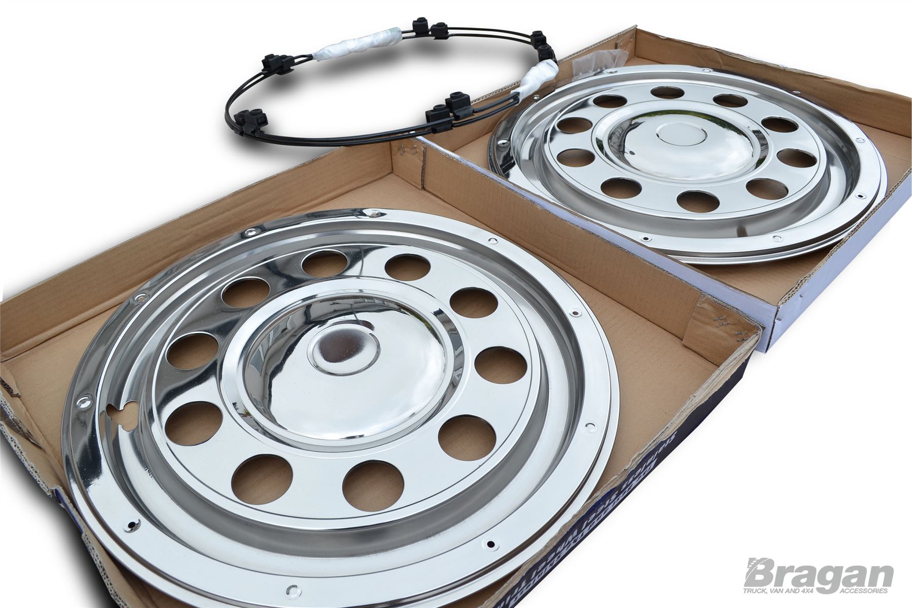 22.5" Swedish Style Stainless Steel Chrome Rear Wheel Trims Covers Truck Lorry eBay