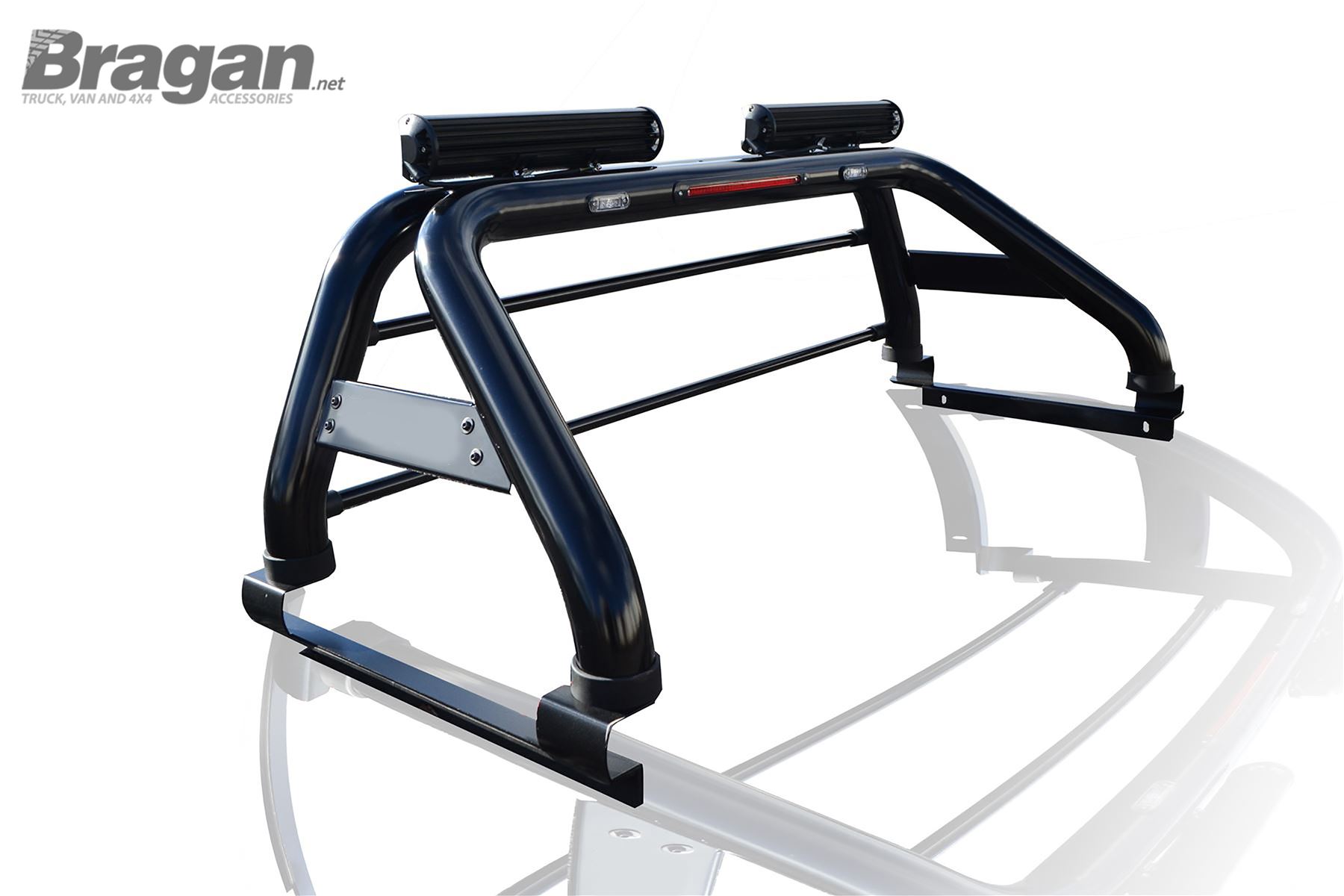 Roll Bar + LEDs + Brake Lights + Light Bar For Ford Ranger 2016+ BLACK Steel 4x4 601707367351 eBay