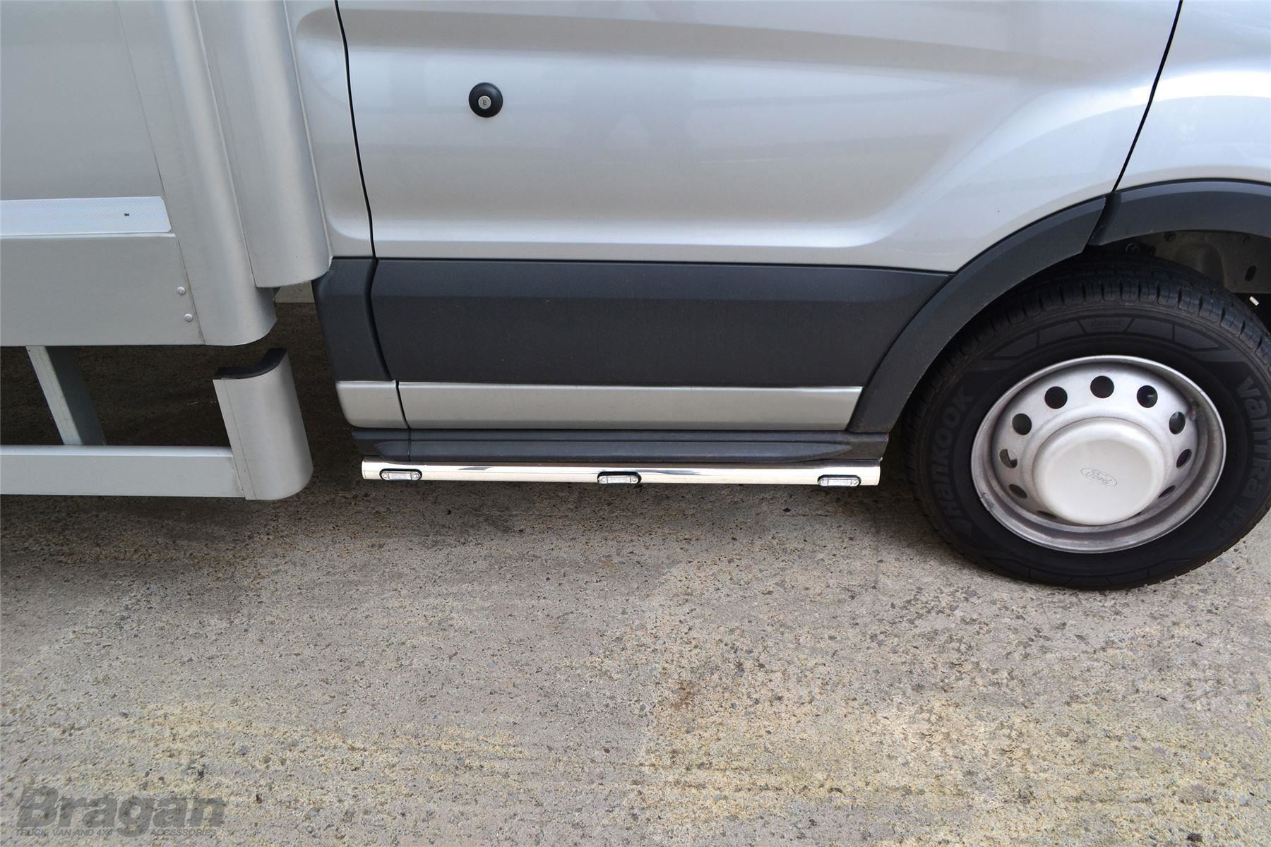 To Fit 07 14 Ford Transit MK7 Chassis Cab Tipper Pickup Side Bars + LEDs eBay