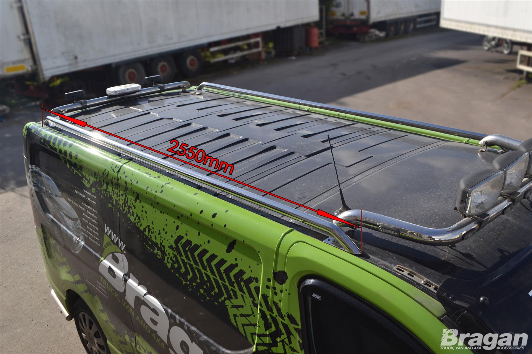 thumbnail image 2 of ACORN Black Roof Bar Rail Rack Set For Ford Transit/Tourneo Custom SWB (2013+) 2 of 6
