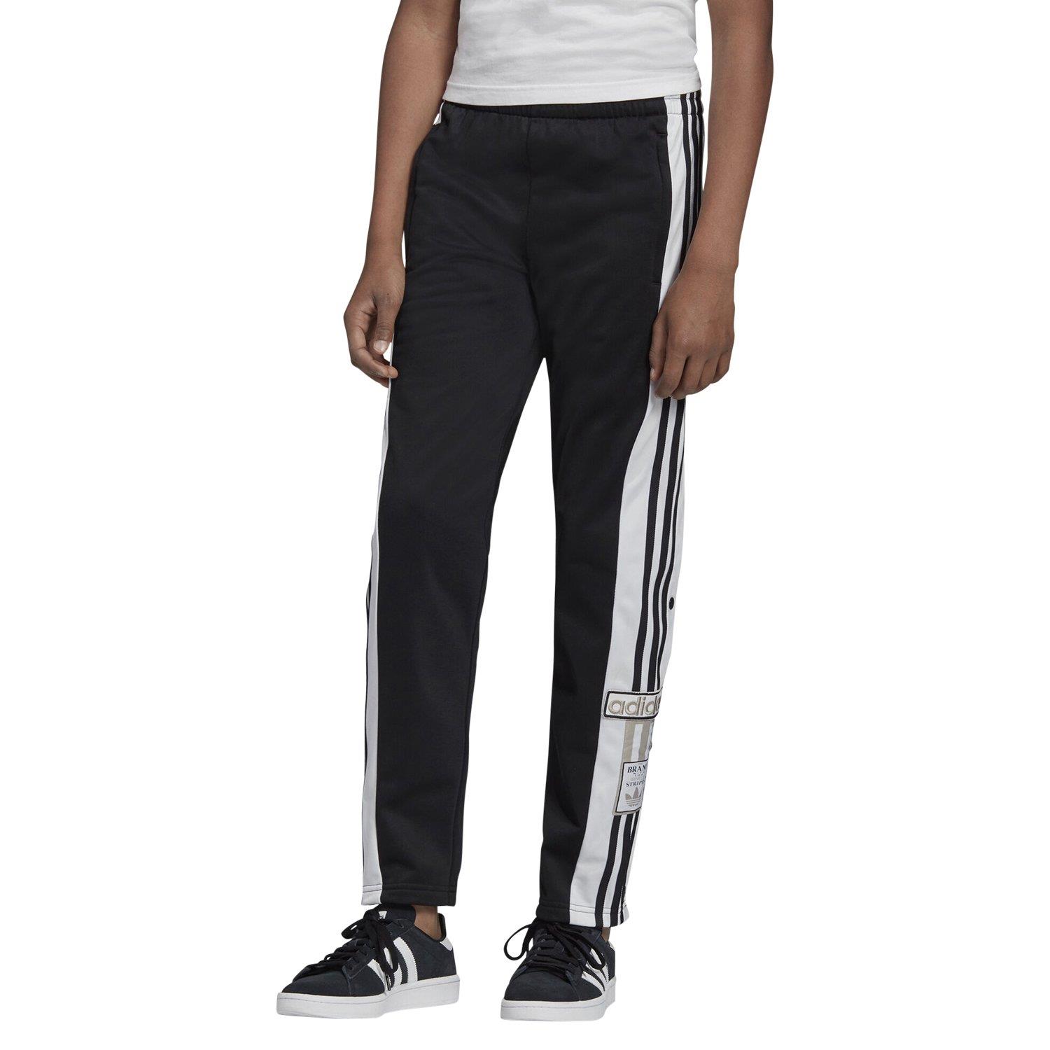 adidas ORIGINALS JUNIOR ADIBREAK TRACK PANTS TROUSER JOGGERS POPPER SNAP BLACK | eBay