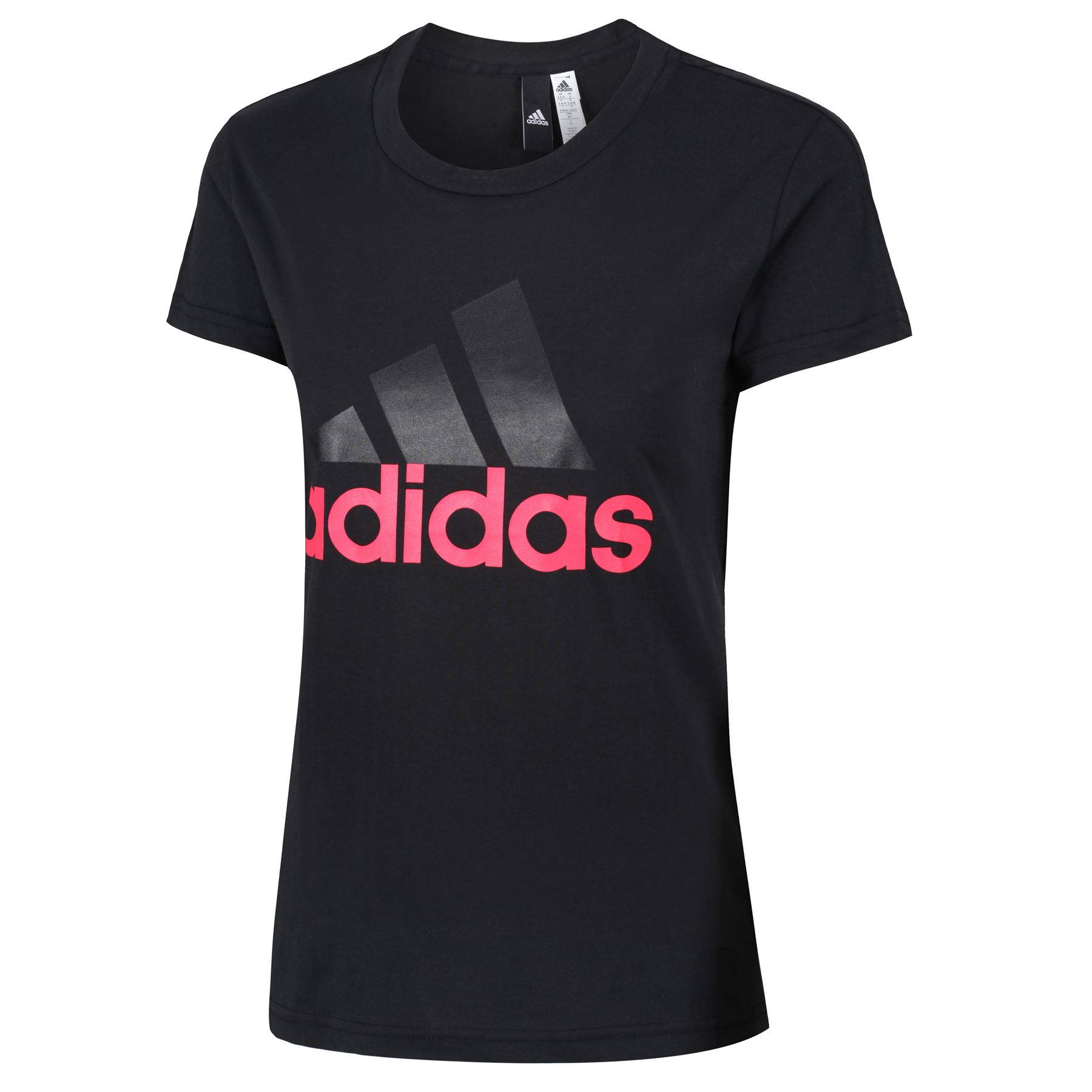 adidas WOMEN'S ESSENTIALS LINEAR T SHIRT GYM BLACK PINK WHITE NAVY GIRLS LADIES | eBay