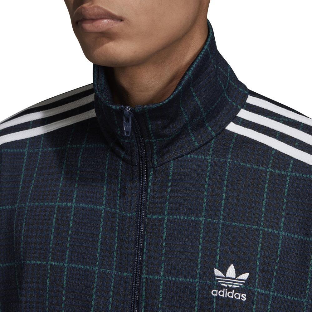 adidas ORIGINALS MEN'S TARTAN TRACK JACKET NAVY TOP FULL ZIP RETRO TREFOIL SALE | eBay
