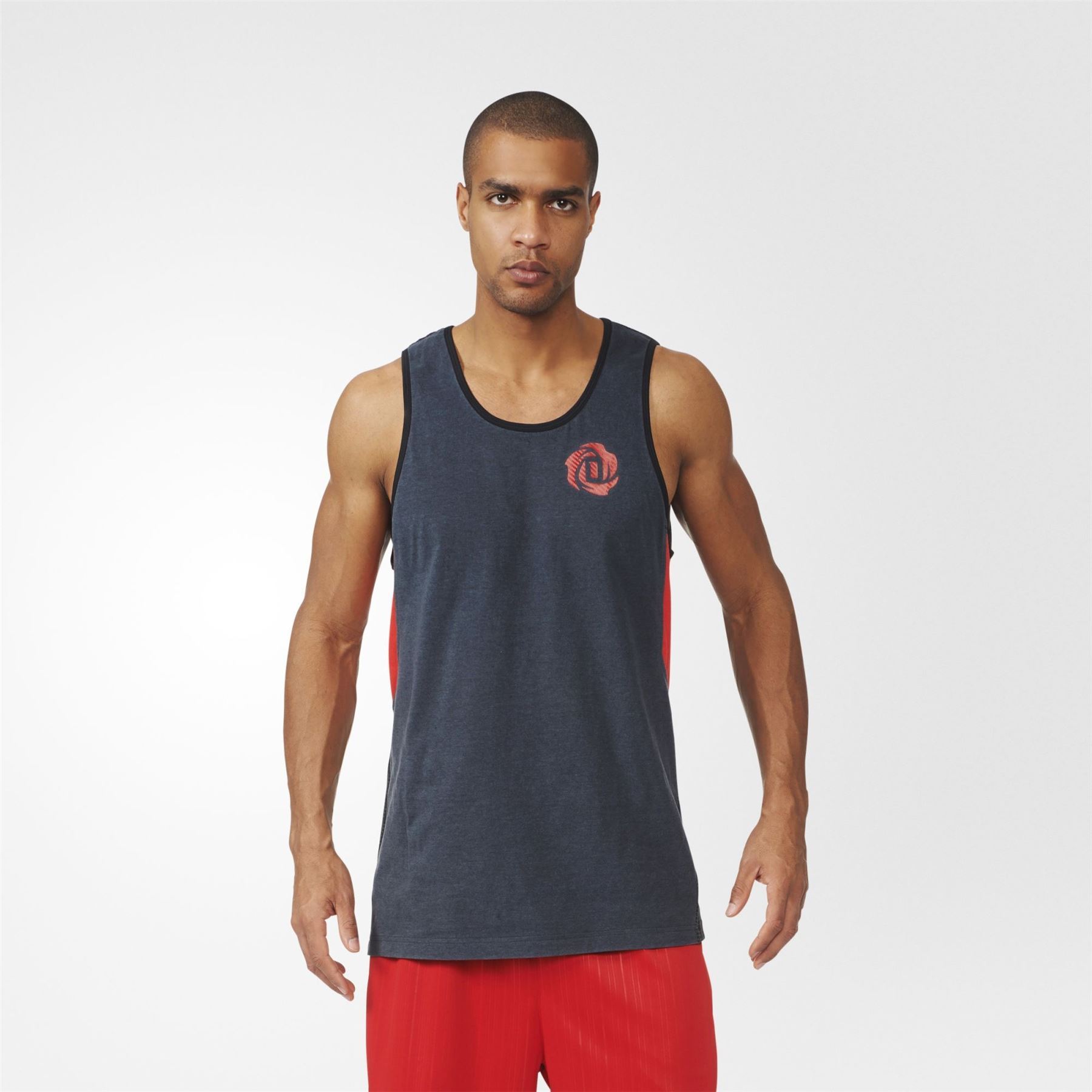 adidas MEN'S DERRICK ROSE TRAINING VEST GREY BASKETBALL ACTIVE FIT GYM BEACH eBay