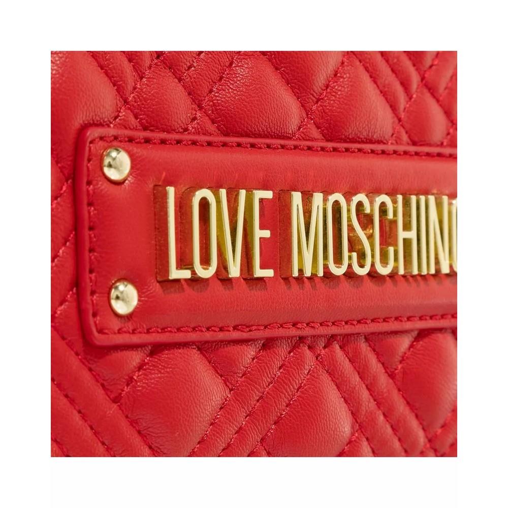 LOVE MOSCHINO WOMEN'S HANDBAG BAG BORSA QUILTED PU ROSSO