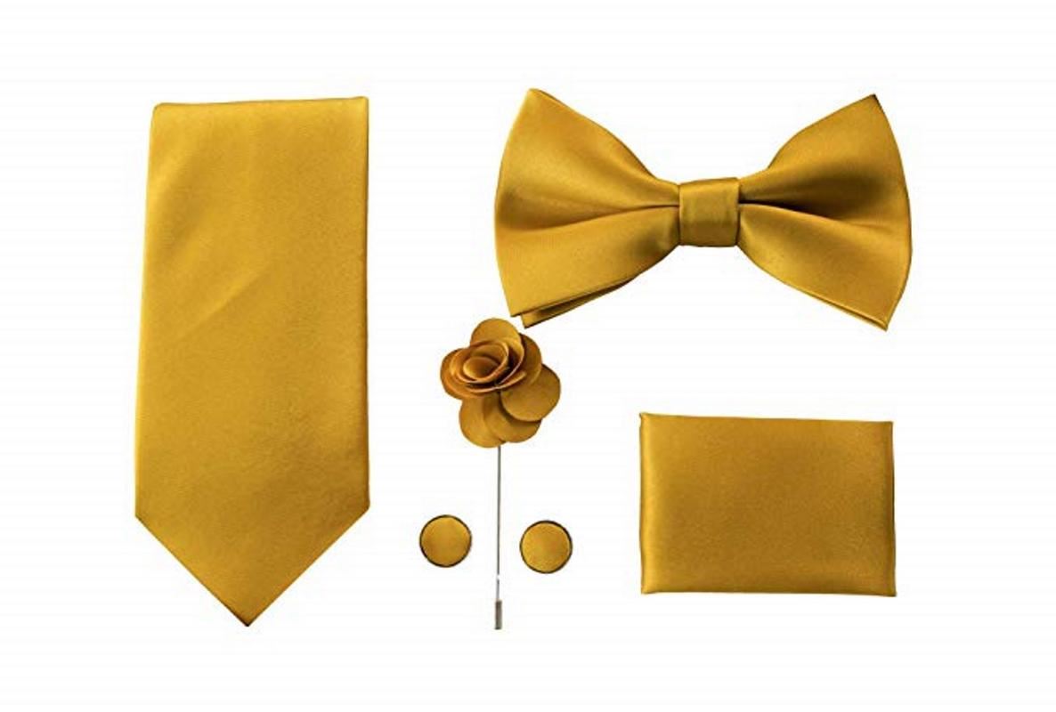 BERLIONI GIFT BOX SET PRESENT TIE BOW-TIE LAPEL PIN HANDKERCHIEF