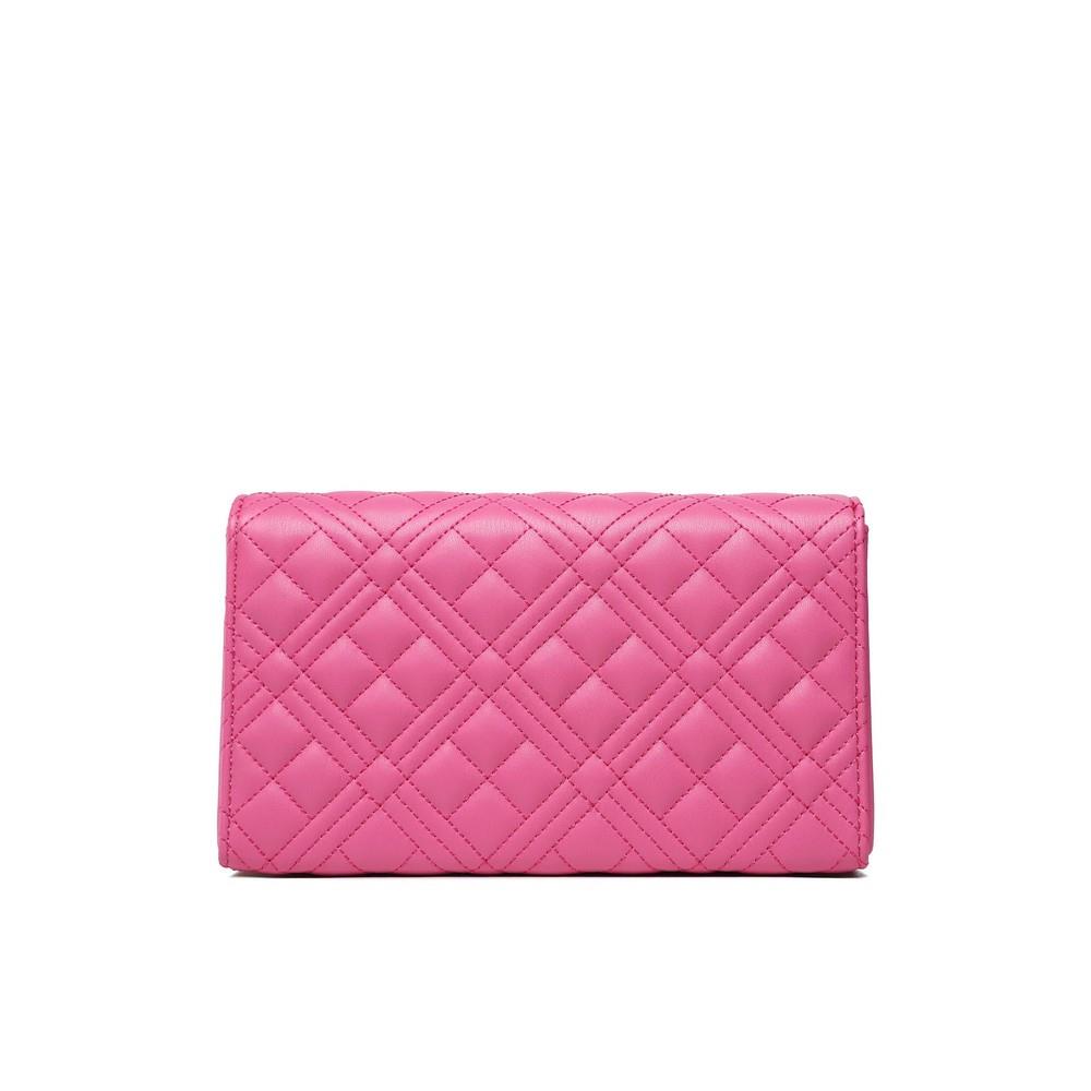 LOVE MOSCHINO WOMEN'S HANDBAG BAG BORSA QUILTED PU FUXIA